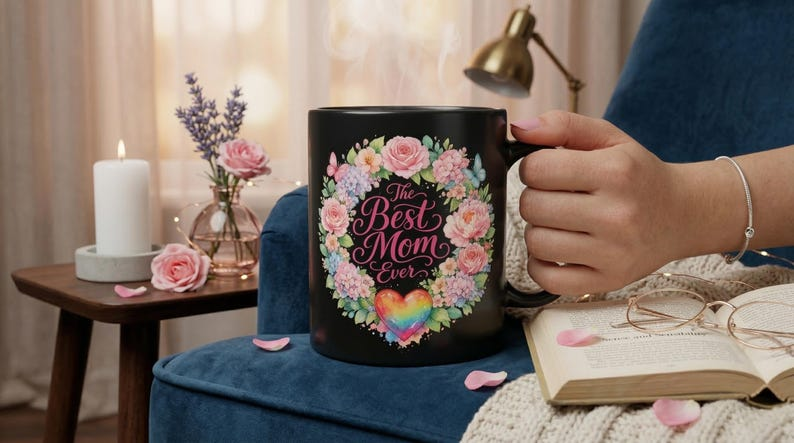 Mom Ever Watercolor Floral Mug, Mother's Day Gift Cup