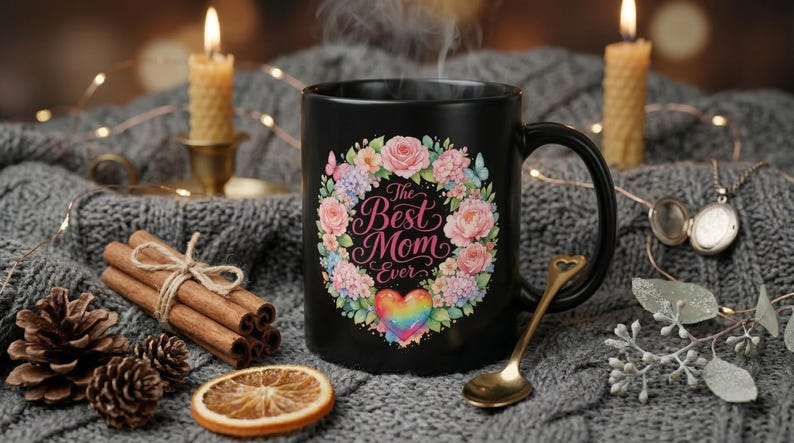 Mom Ever Watercolor Floral Mug, Mother's Day Gift Cup