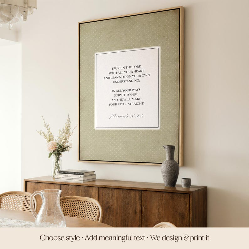 Custom Poem Wall Art | Vintage Bible Verse Canvas | Mother's Day Gift | William Morris Framed Canvas