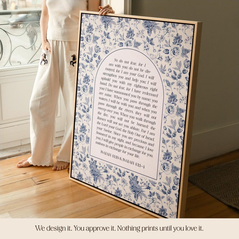 Custom Poem Wall Art | Vintage Bible Verse Canvas | Mother's Day Gift | William Morris Framed Canvas