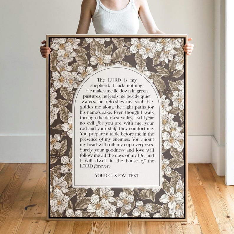 Custom Poem Wall Art | Vintage Bible Verse Canvas | Mother's Day Gift | William Morris Framed Canvas
