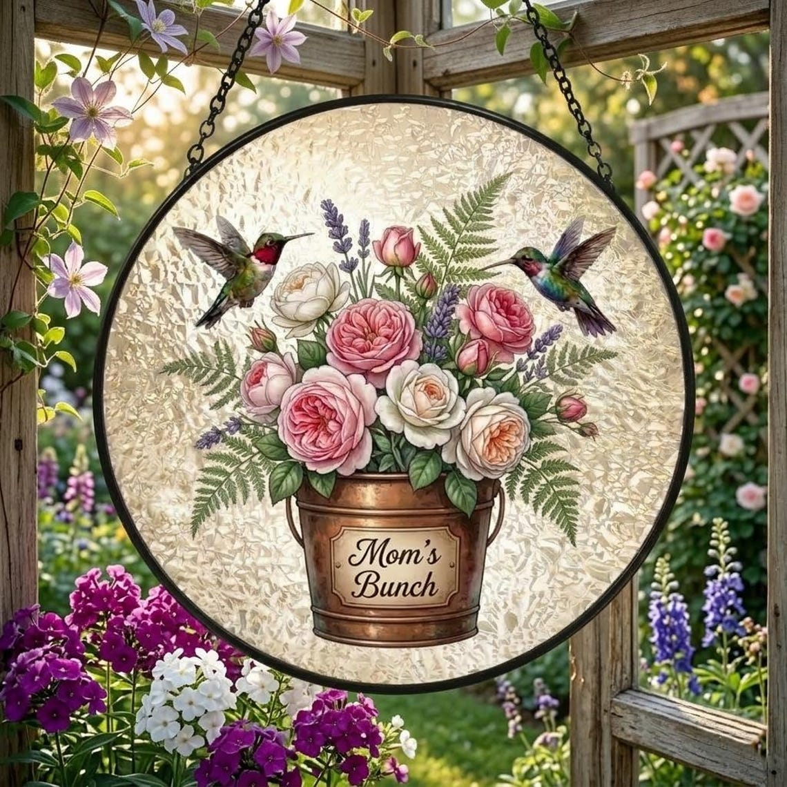 Mom's Bunch Flower Suncatcher, Suncatcher Gift for Mom or Grandma ...