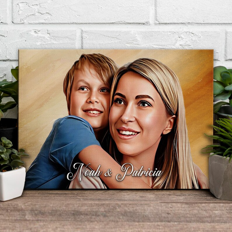 Mothers Day Present | Custom Gift for Mom | Watercolor Print from Photo Canvas Wall Art | Mothers Day Gift | Birthday Present For Wife