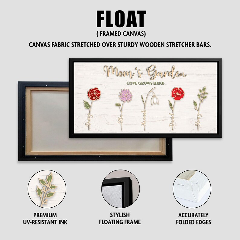 Personalized Mom Garden Sign, Birth Flower Mom Gift, Custom Grandma Garden Sign, Birth Month Flower Family Sign, Mother's Day Gift