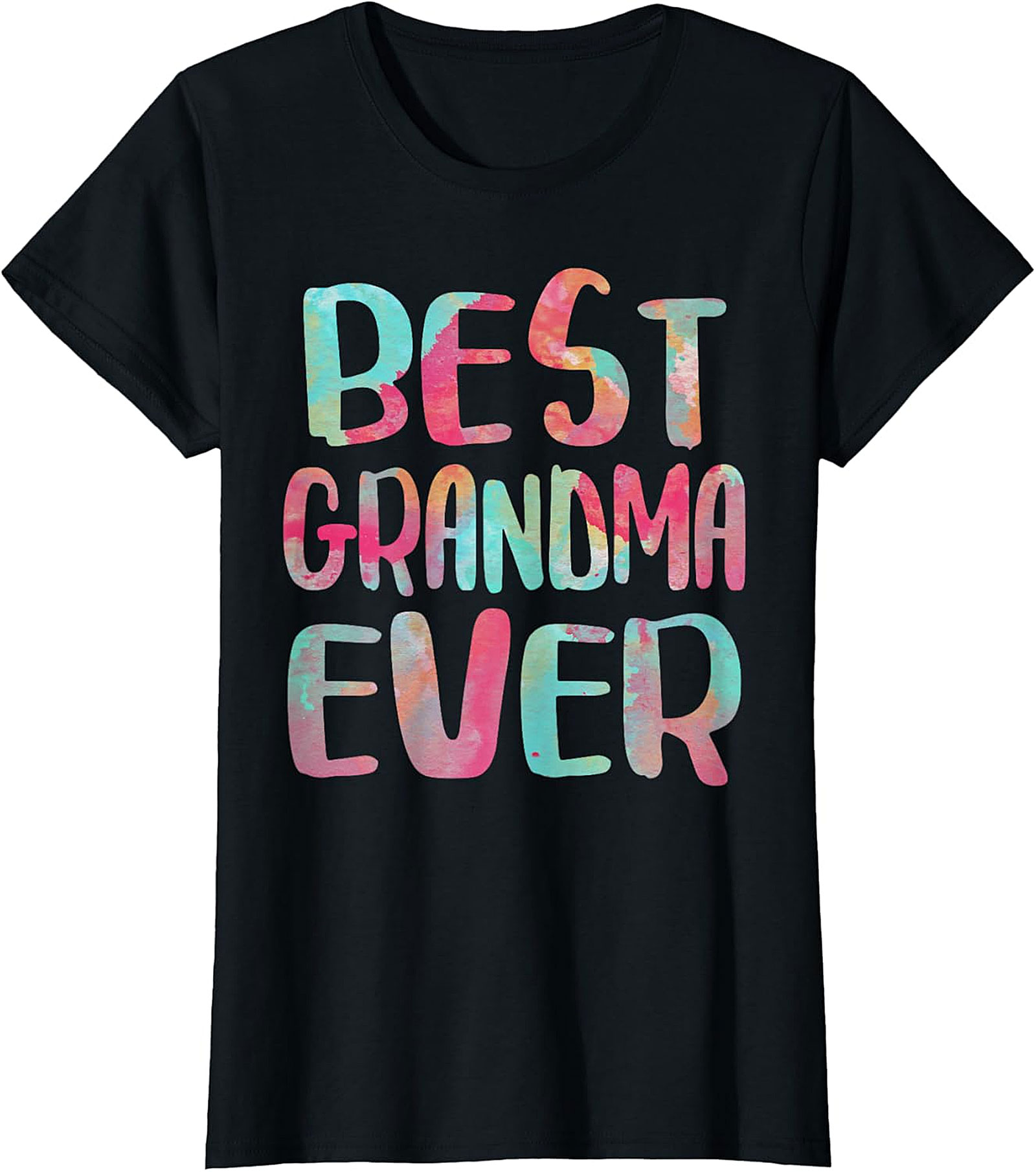 Best Grandma Ever T-Shirt - Colorful Watercolor Graphic Tee