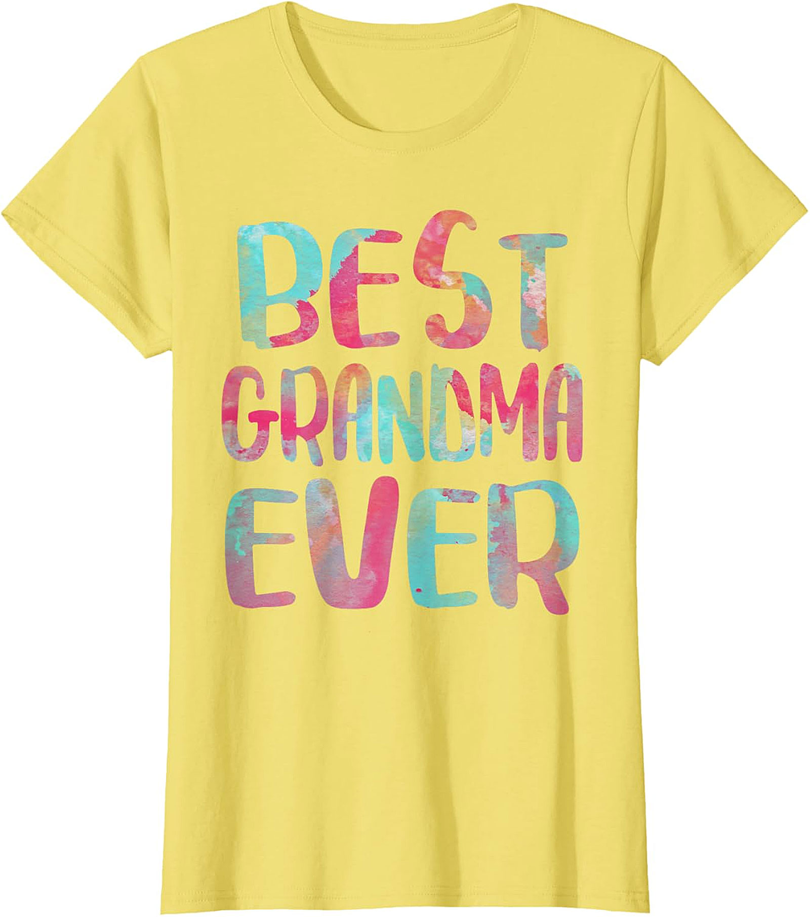 Best Grandma Ever T-Shirt - Colorful Watercolor Graphic Tee