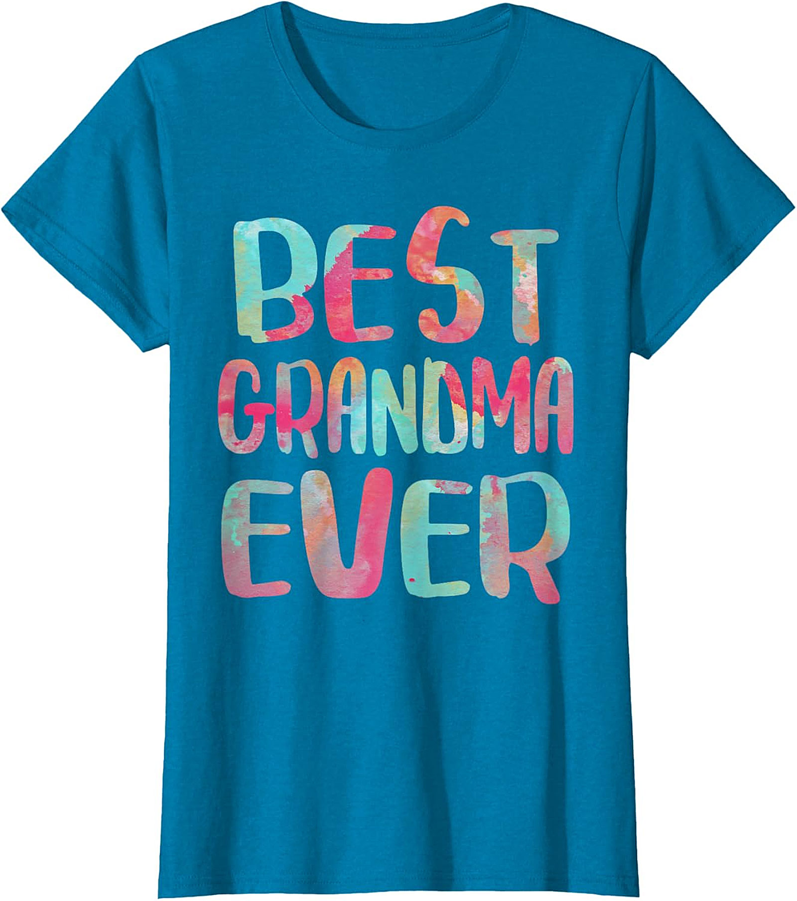 Best Grandma Ever T-Shirt - Colorful Watercolor Graphic Tee