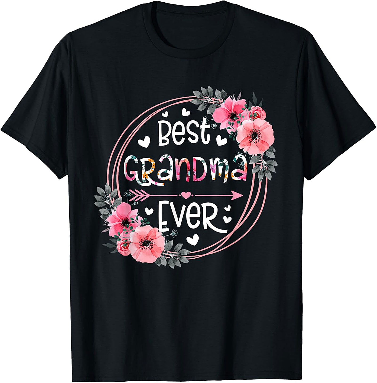 Best Grandma Ever Floral T-shirt | Soft Cotton Graphic Tee