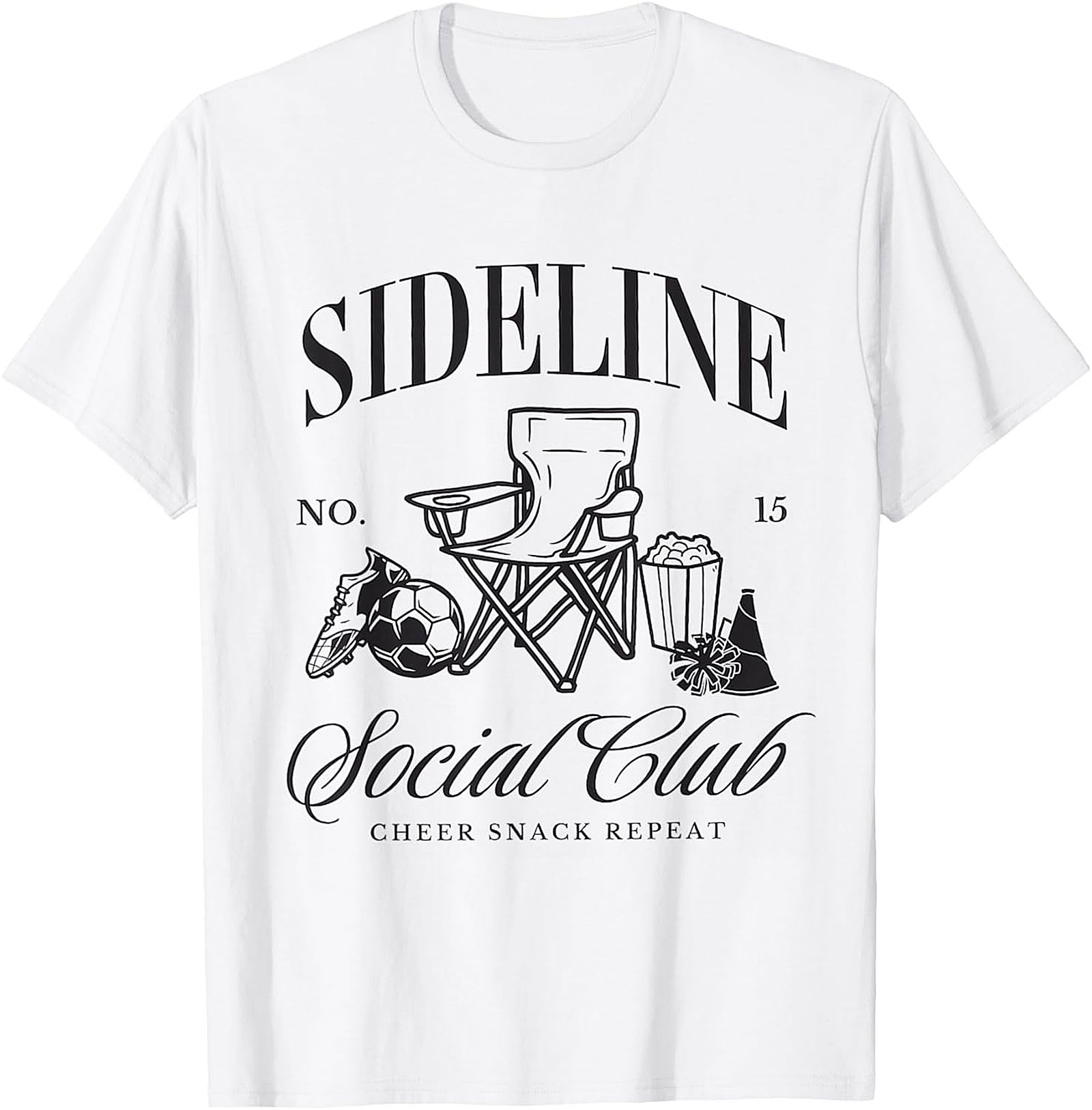 Sideline Social Club T-shirt Cheer Snack Repeat Tee
