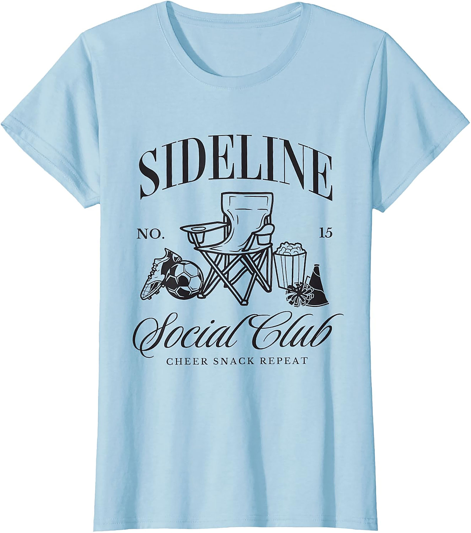 Sideline Social Club T-shirt Cheer Snack Repeat Tee