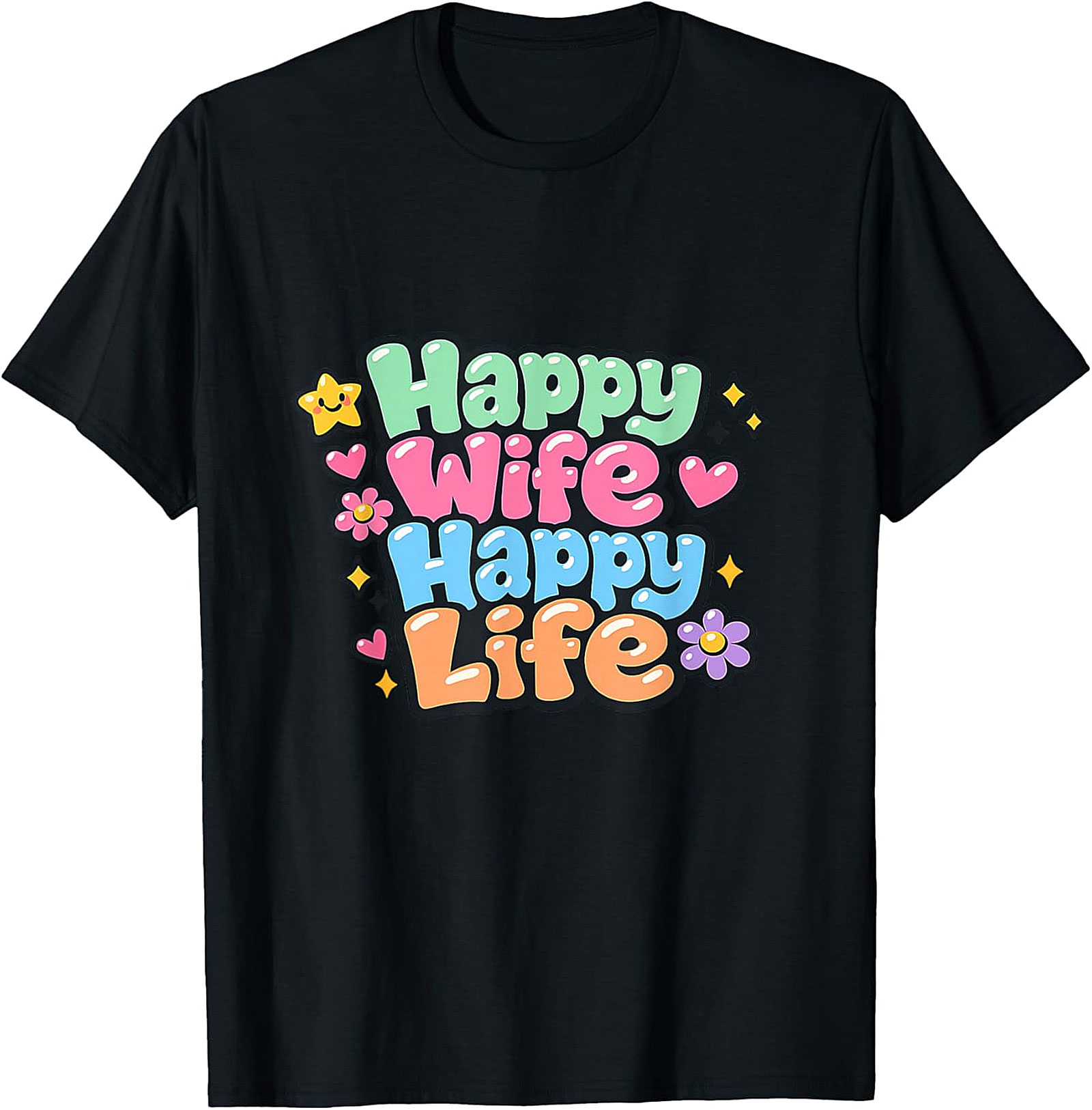 Happy Wife Happy Life T-Shirt | Retro Funny Graphic Tee