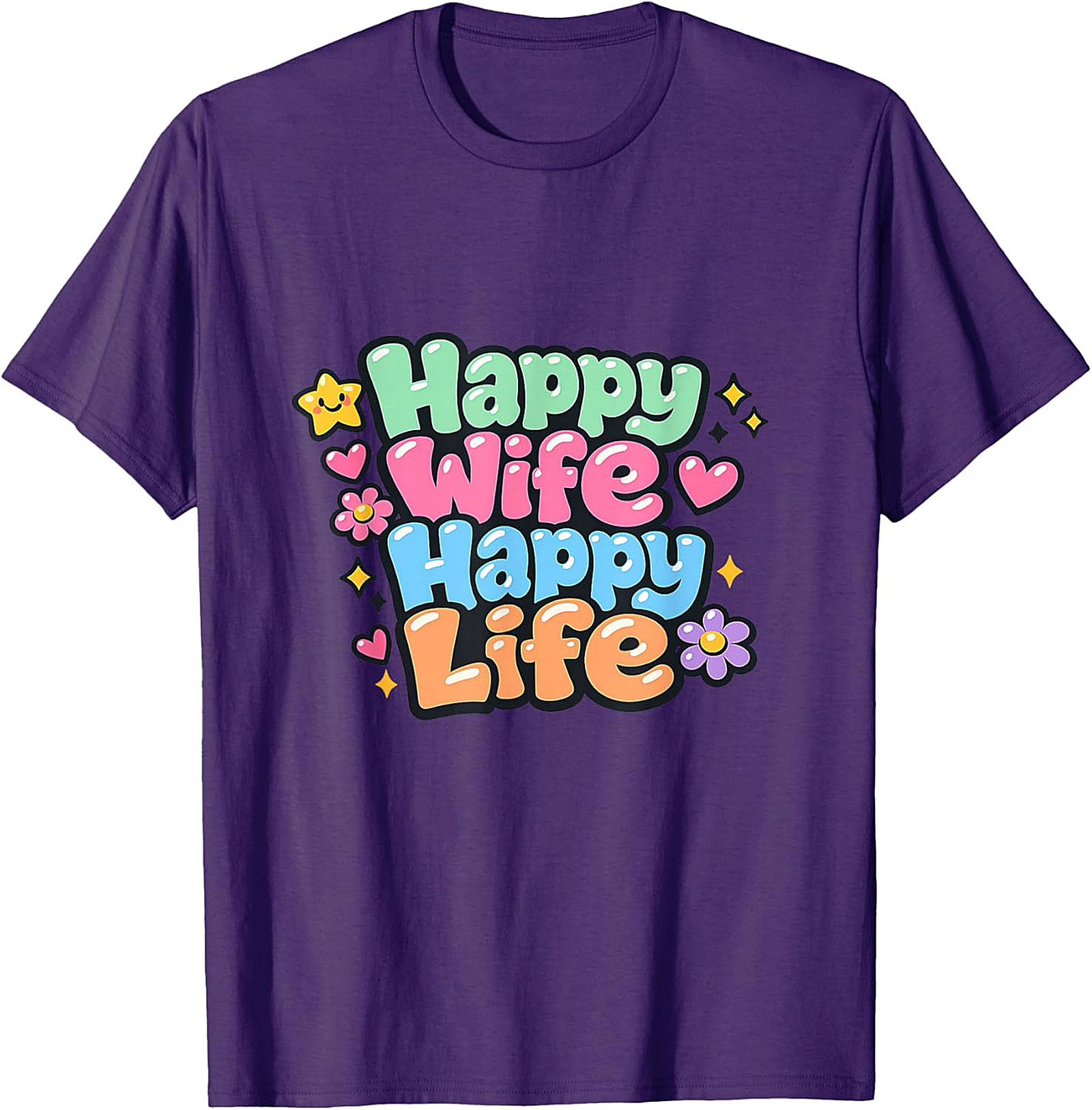 Happy Wife Happy Life T-Shirt | Retro Funny Graphic Tee