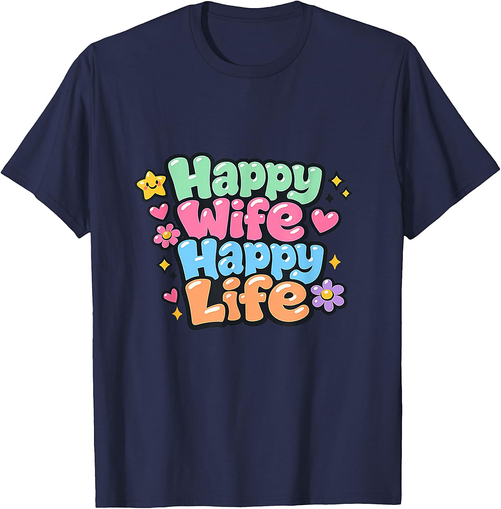 Happy Wife Happy Life T-Shirt | Retro Funny Graphic Tee