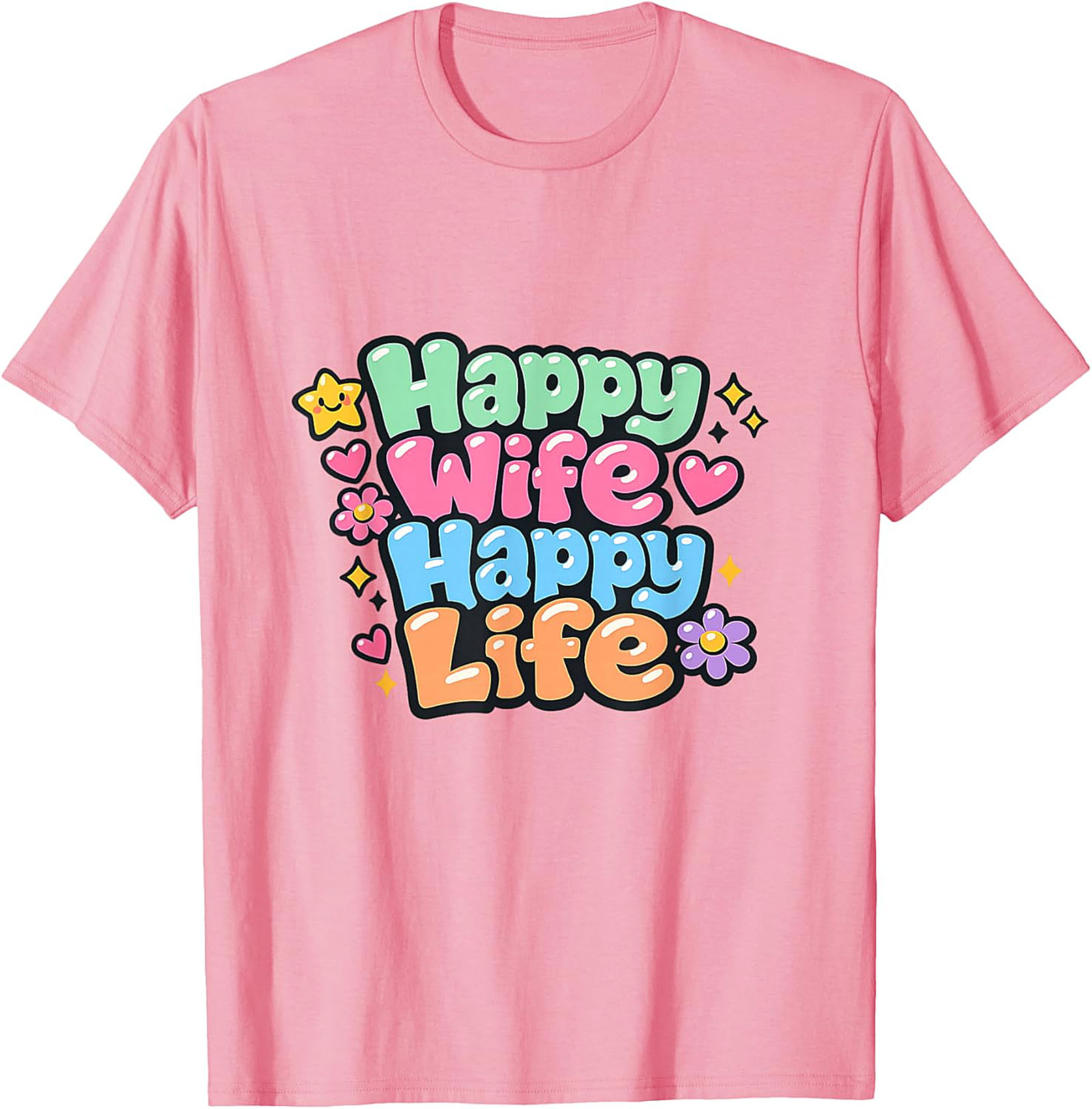 Happy Wife Happy Life T-Shirt | Retro Funny Graphic Tee