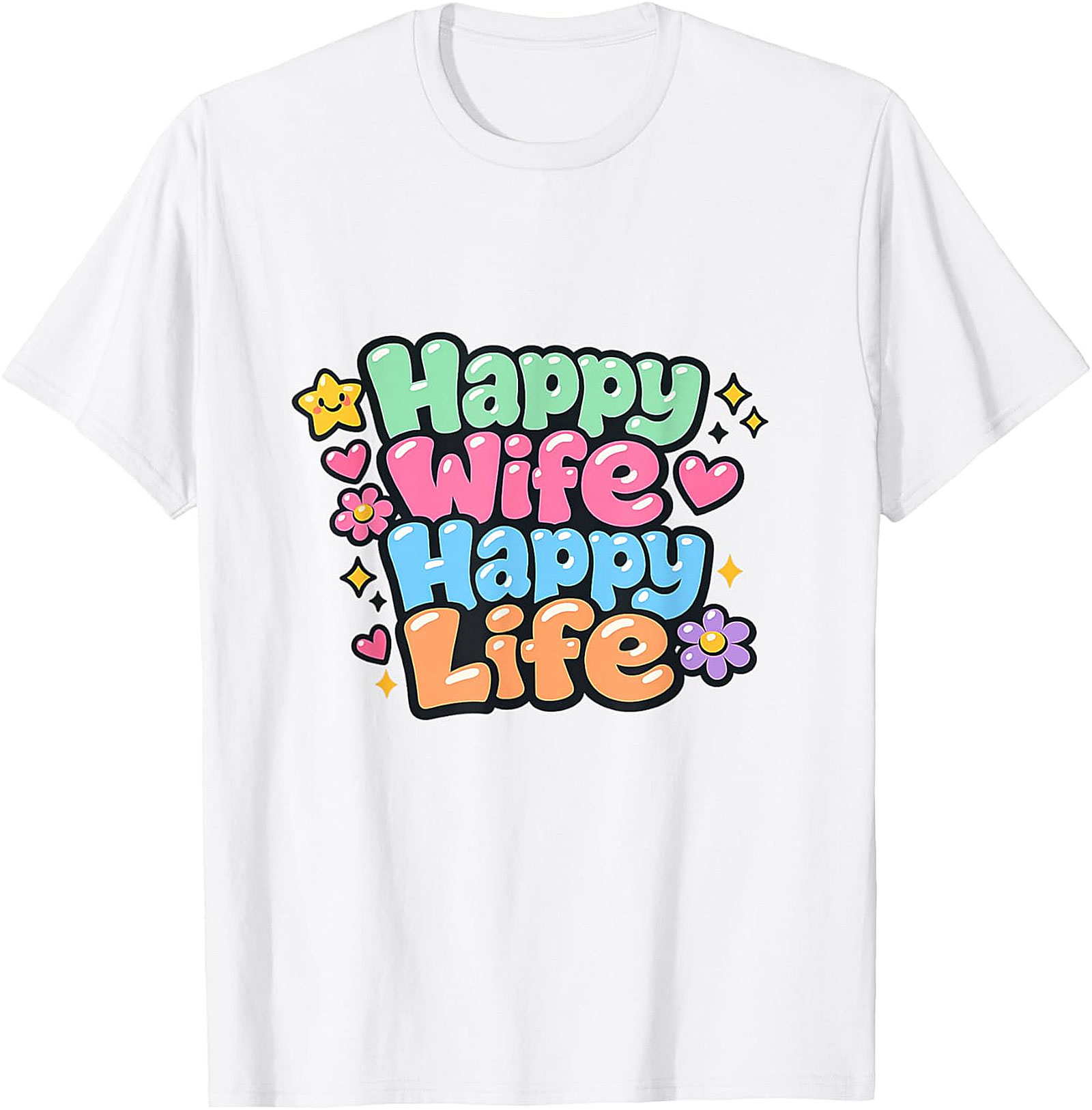 Happy Wife Happy Life T-Shirt | Retro Funny Graphic Tee