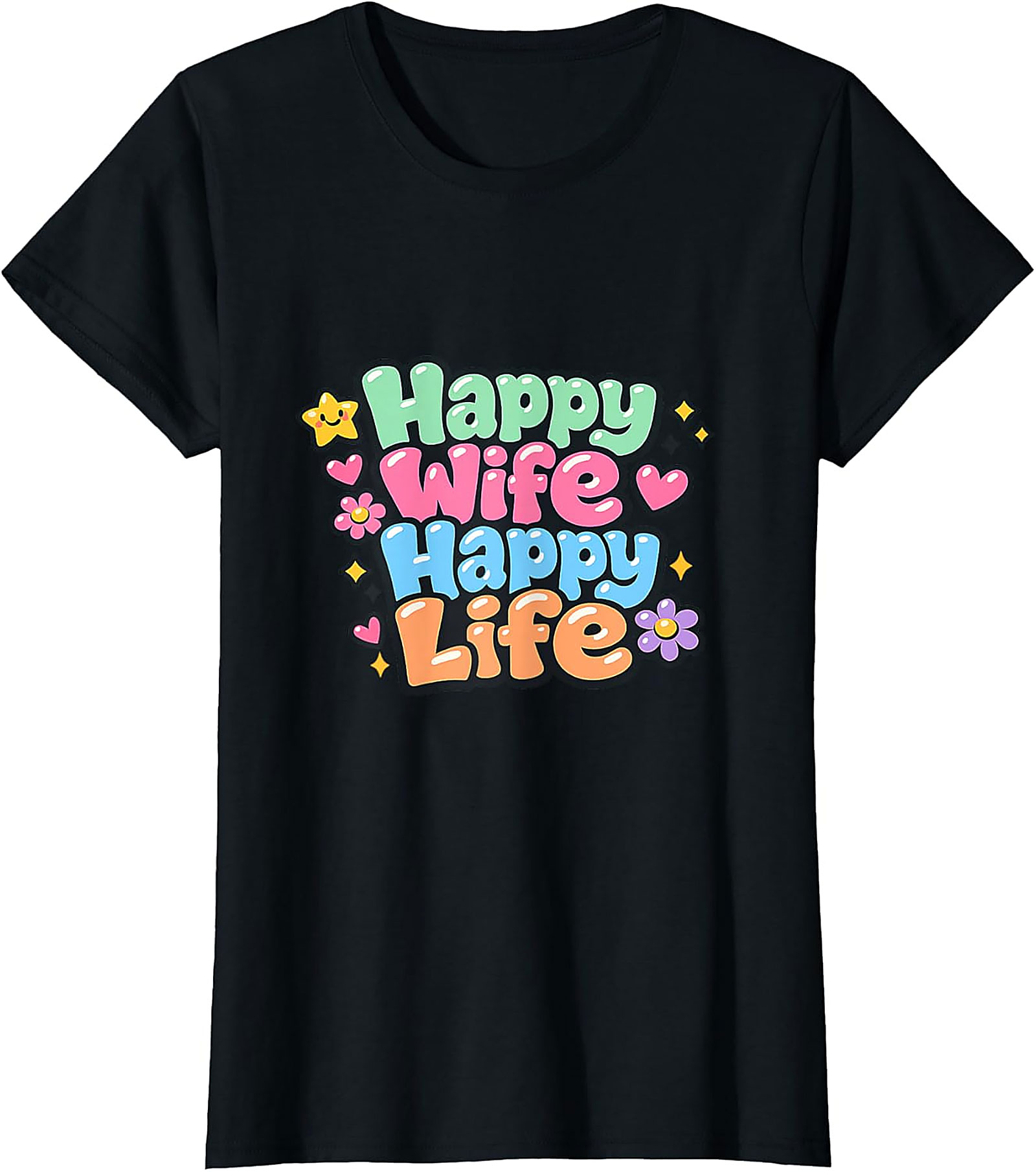 Happy Wife Happy Life T-Shirt | Retro Funny Graphic Tee