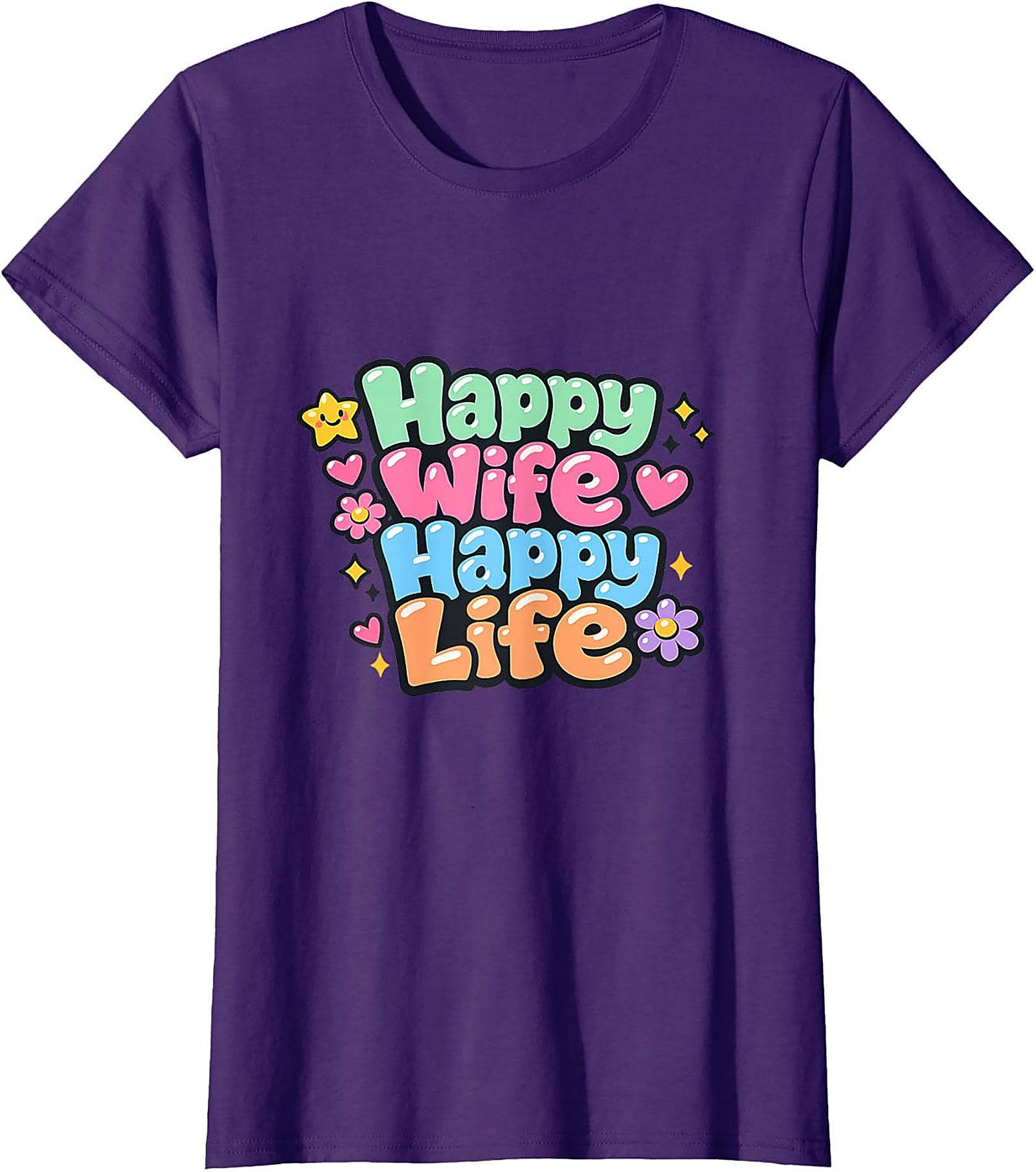 Happy Wife Happy Life T-Shirt | Retro Funny Graphic Tee