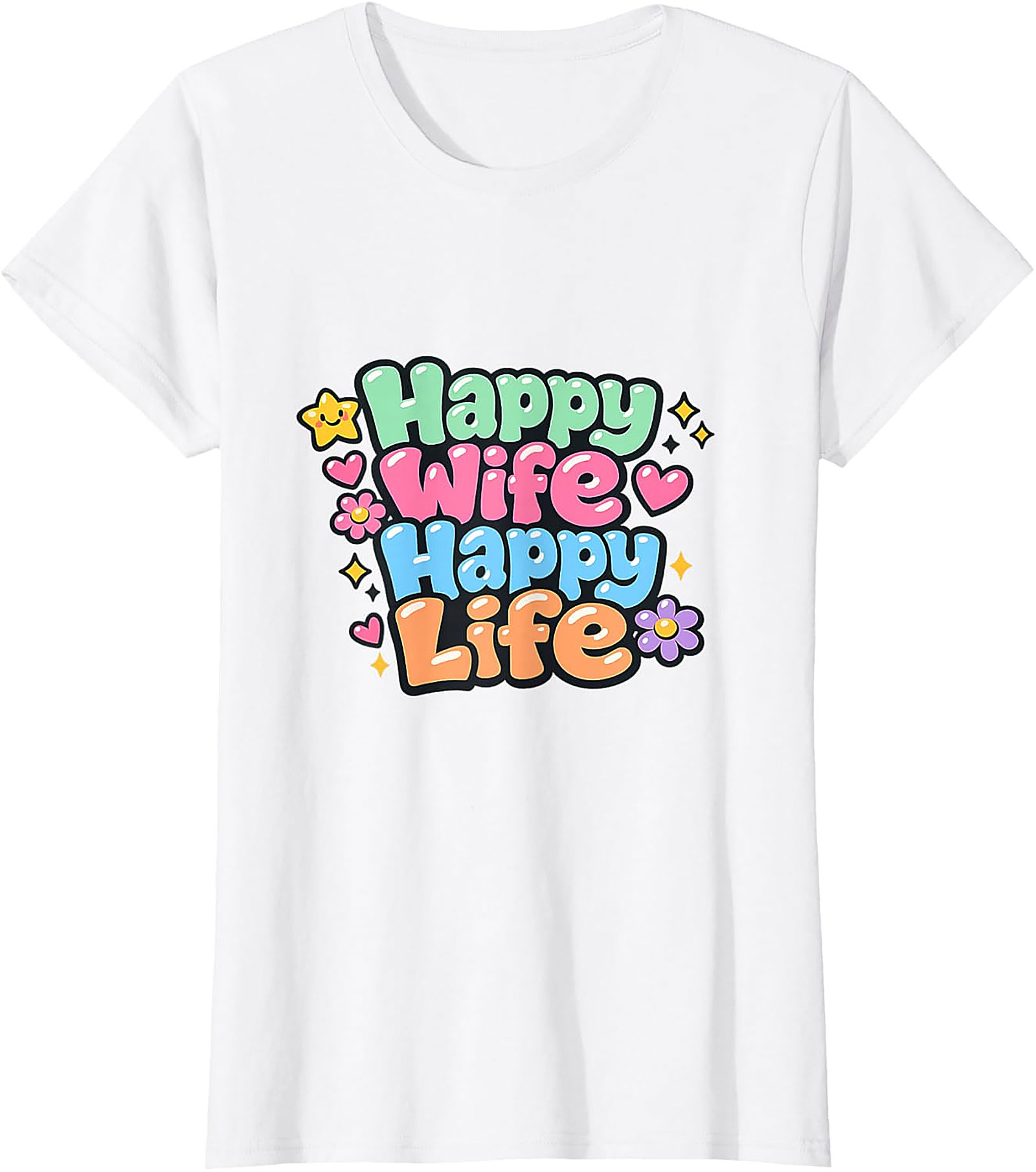 Happy Wife Happy Life T-Shirt | Retro Funny Graphic Tee
