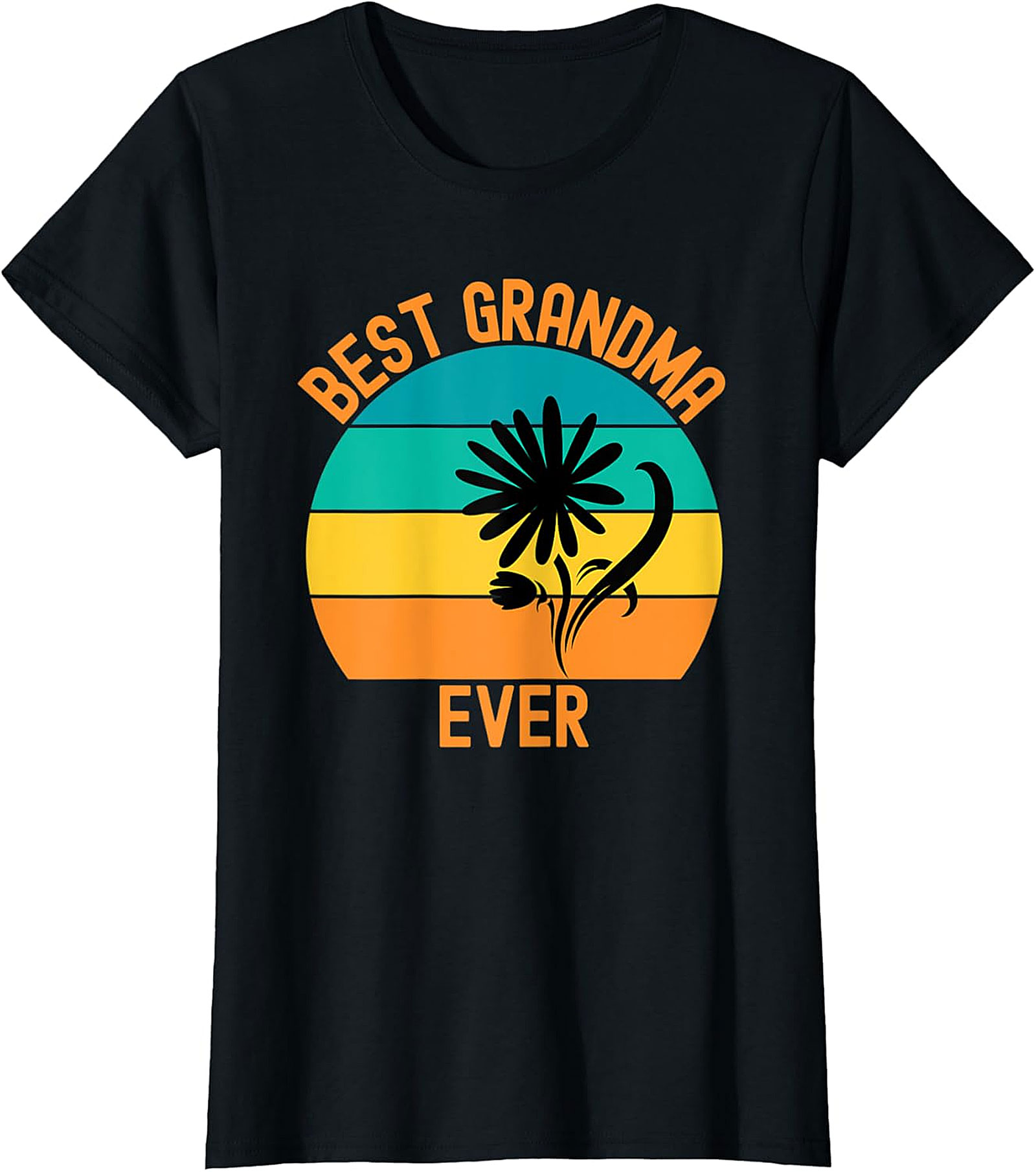 Best Grandma Ever Graphic Tee - Vintage Flower Unisex Shirt