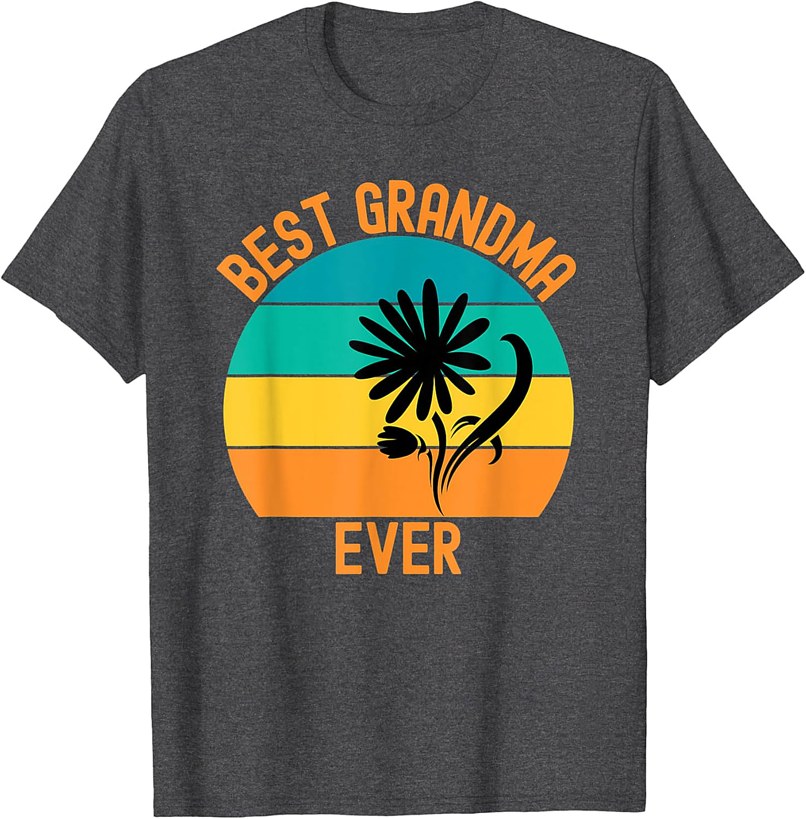 Best Grandma Ever Graphic Tee - Vintage Flower Unisex Shirt
