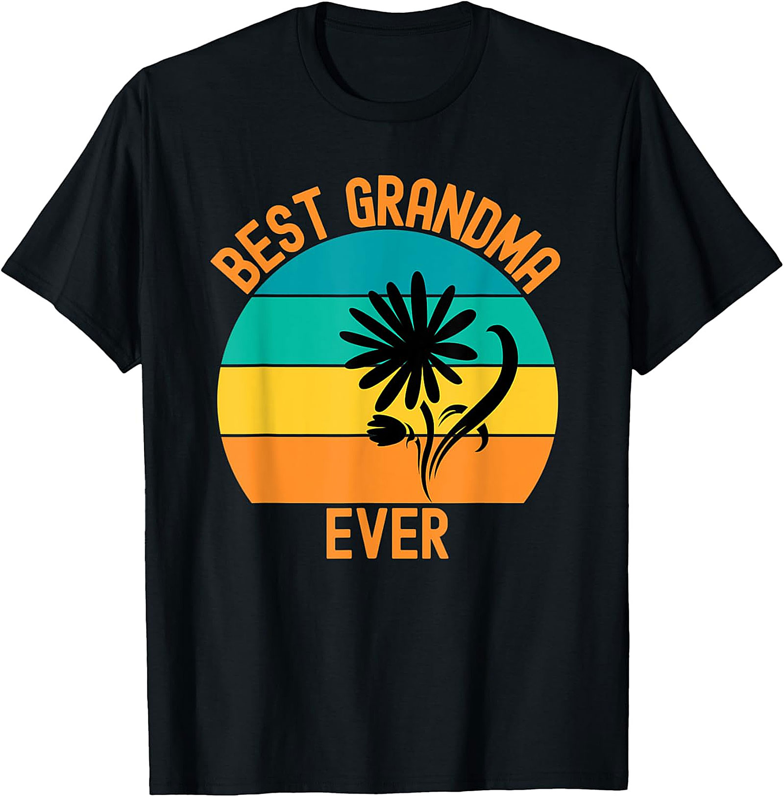 Best Grandma Ever Graphic Tee - Vintage Flower Unisex Shirt