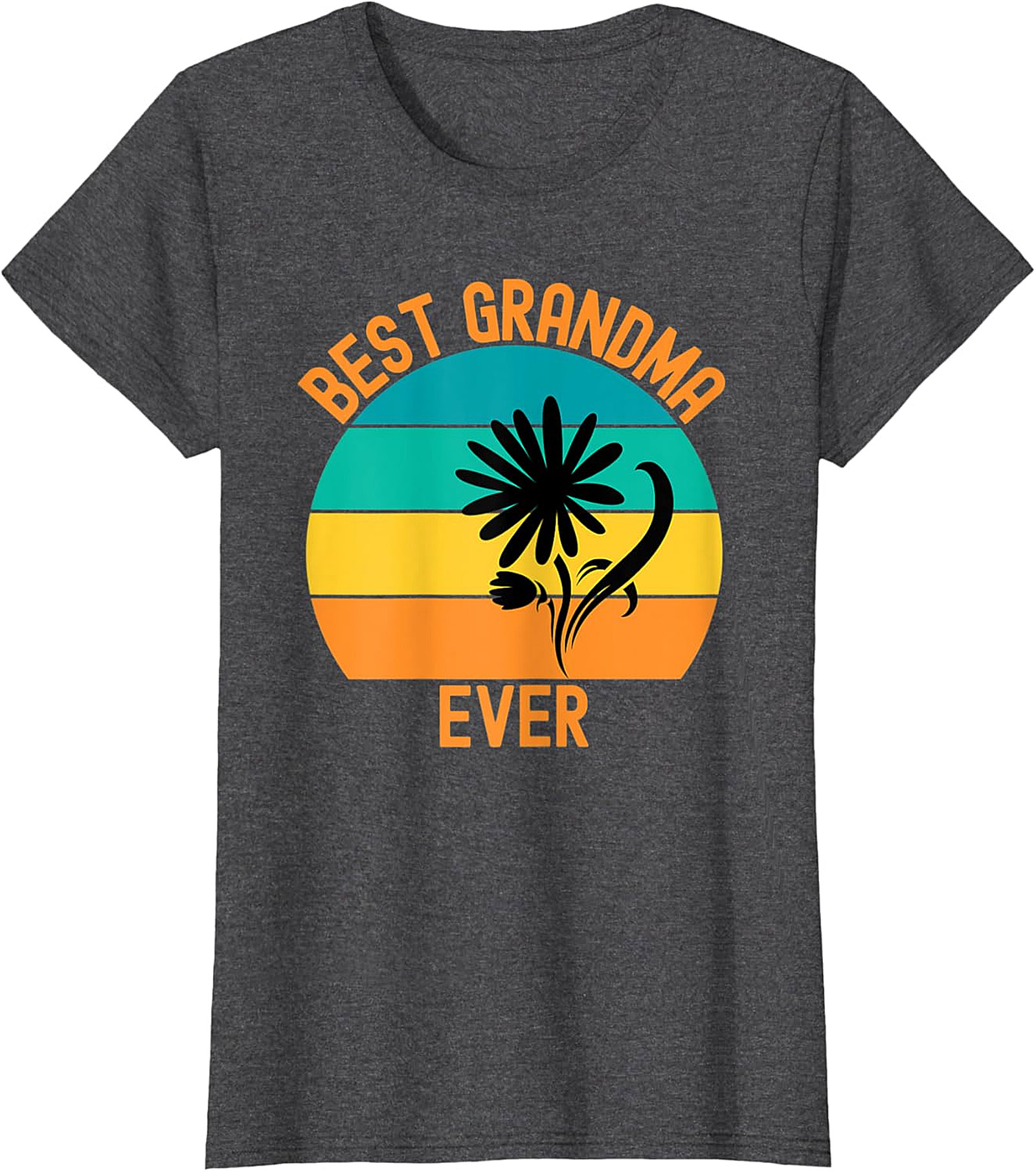 Best Grandma Ever Graphic Tee - Vintage Flower Unisex Shirt
