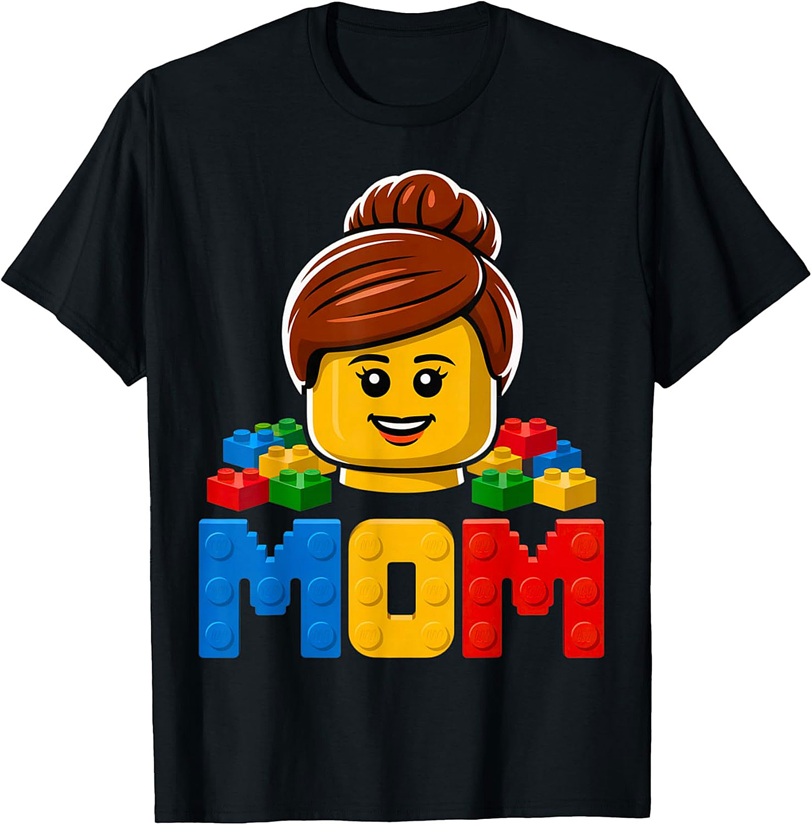 Building Block Mom T-shirt Playful Graphic Tee for Moms
