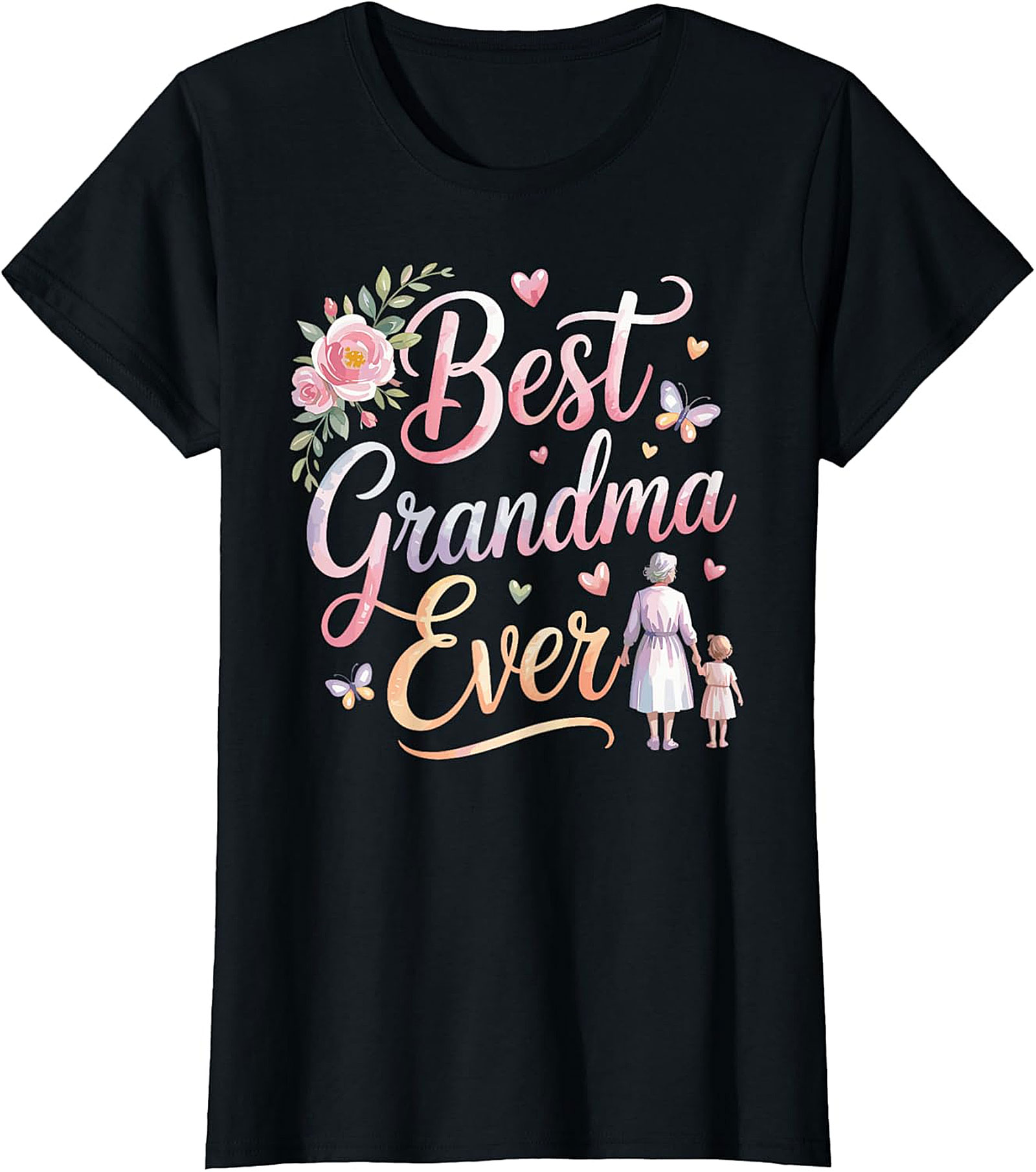 Best Grandma Ever Graphic Tee | Floral Gift for Grandma