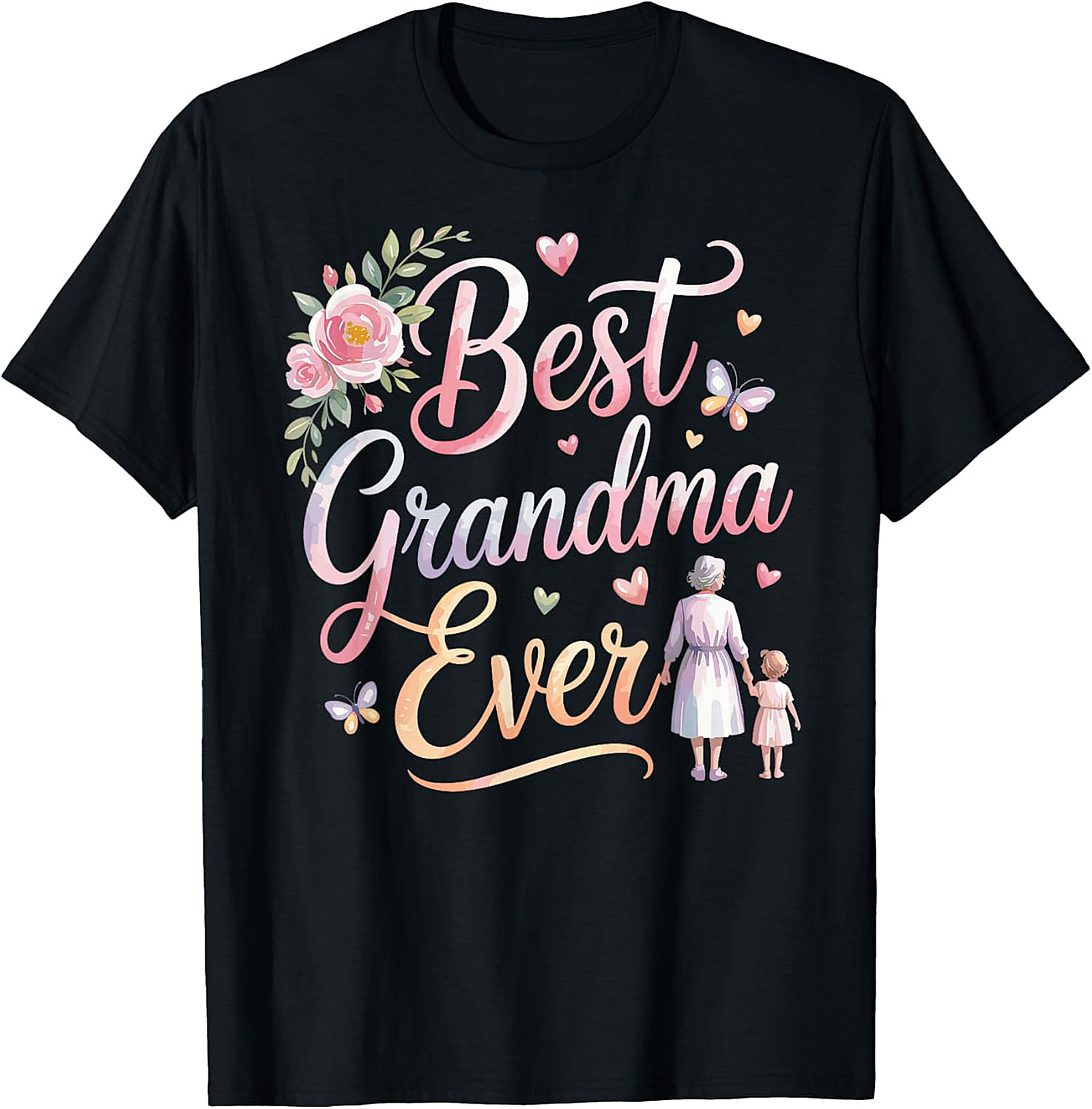 Best Grandma Ever Graphic Tee | Floral Gift for Grandma
