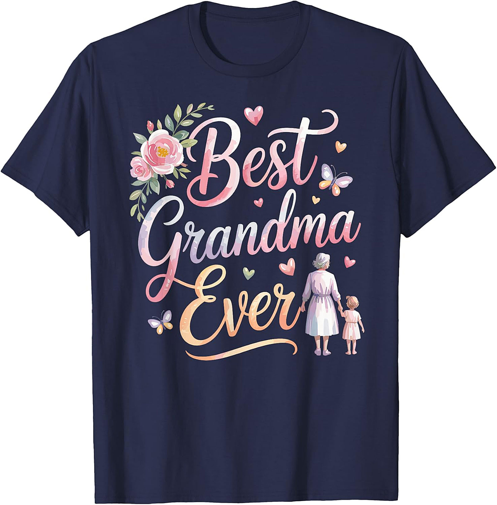 Best Grandma Ever Graphic Tee | Floral Gift for Grandma