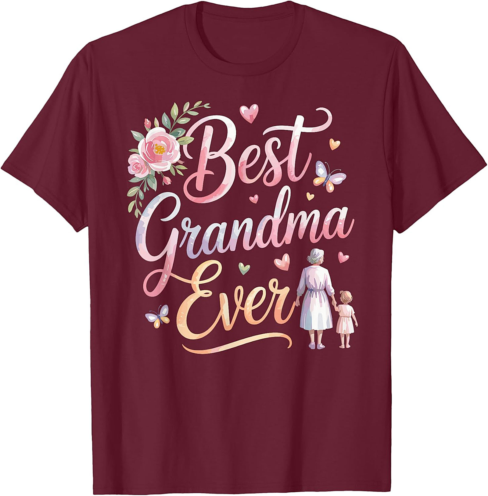 Best Grandma Ever Graphic Tee | Floral Gift for Grandma
