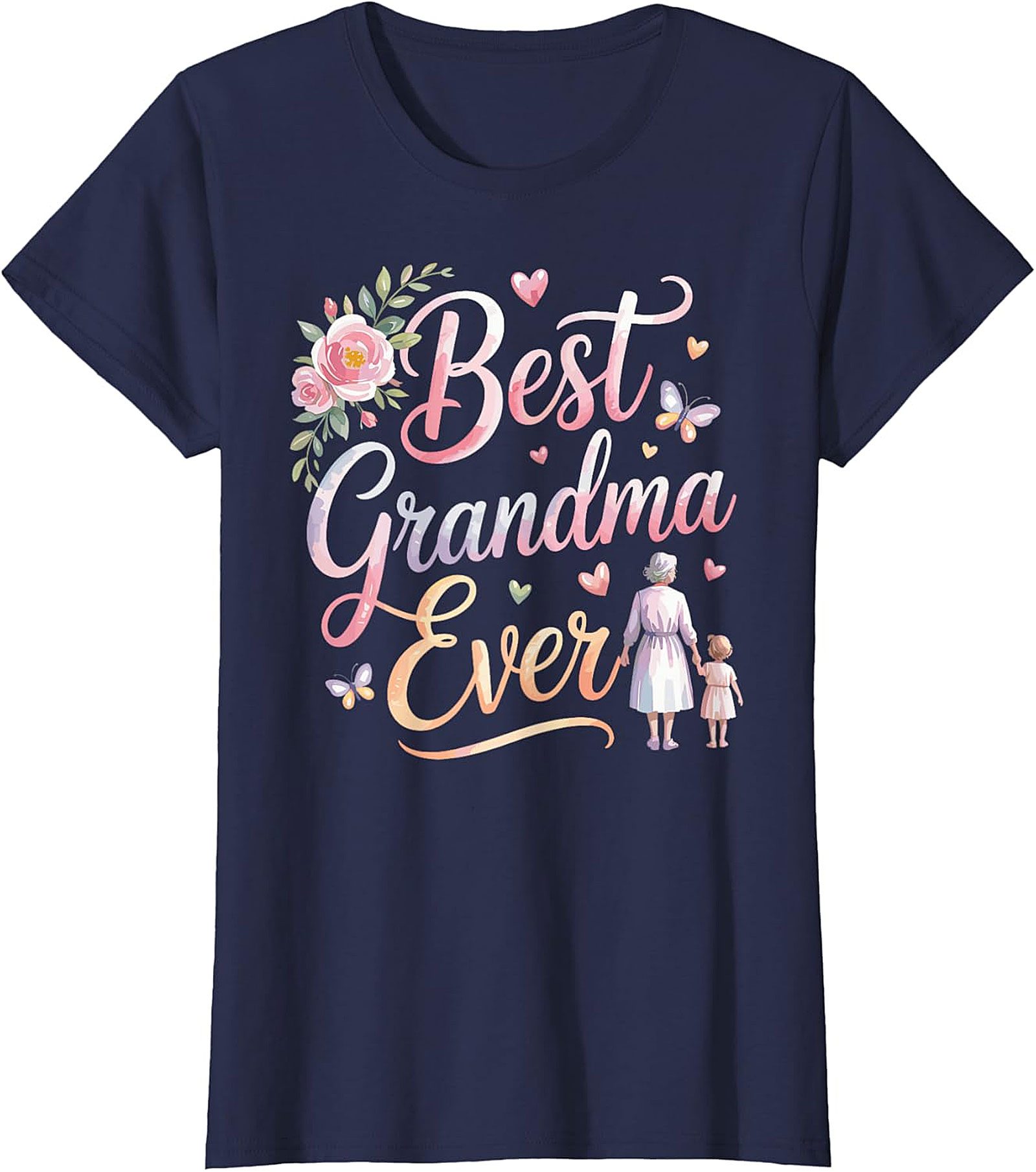 Best Grandma Ever Graphic Tee | Floral Gift for Grandma