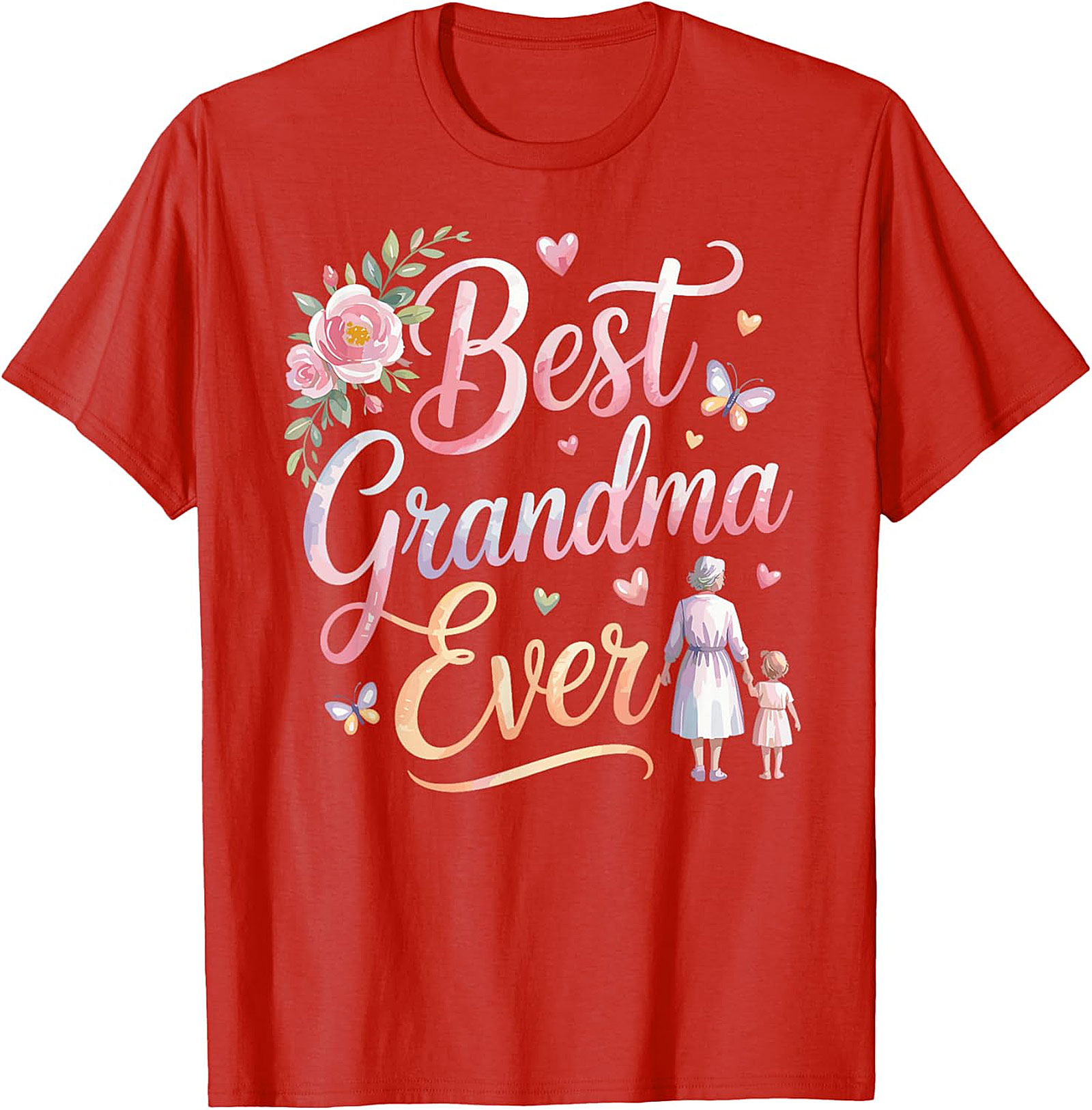 Best Grandma Ever Graphic Tee | Floral Gift for Grandma