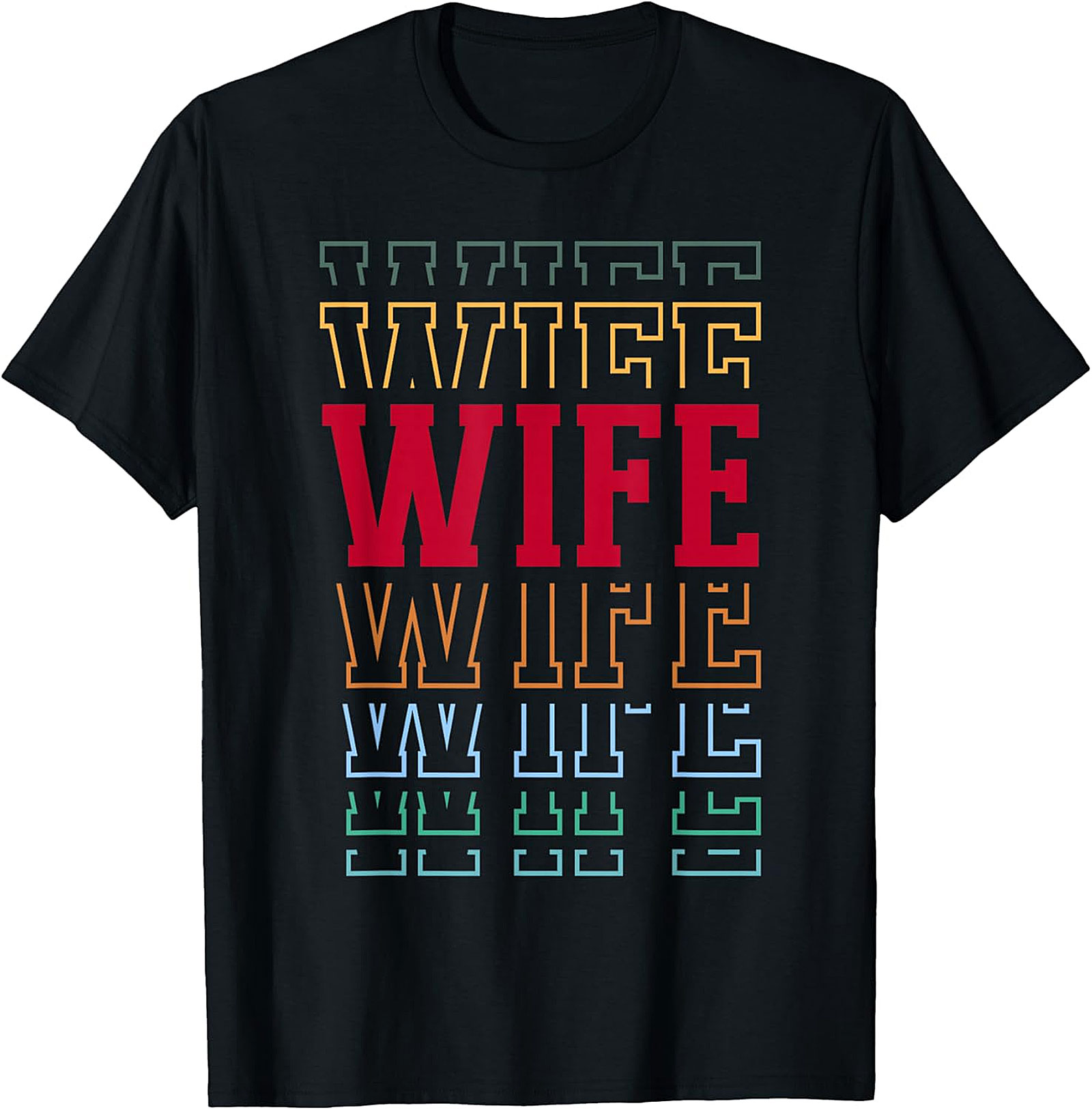 Retro Stacked Wife T-Shirt - Soft Cotton Graphic Tee