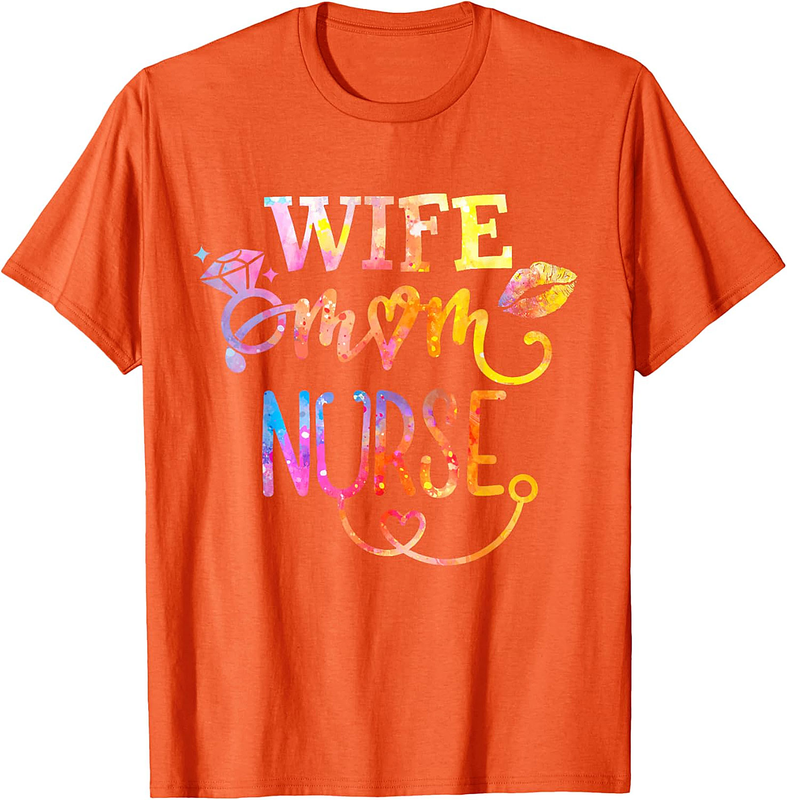 Wife Mom Nurse T-Shirt | Colorful Graphic Tee for Her