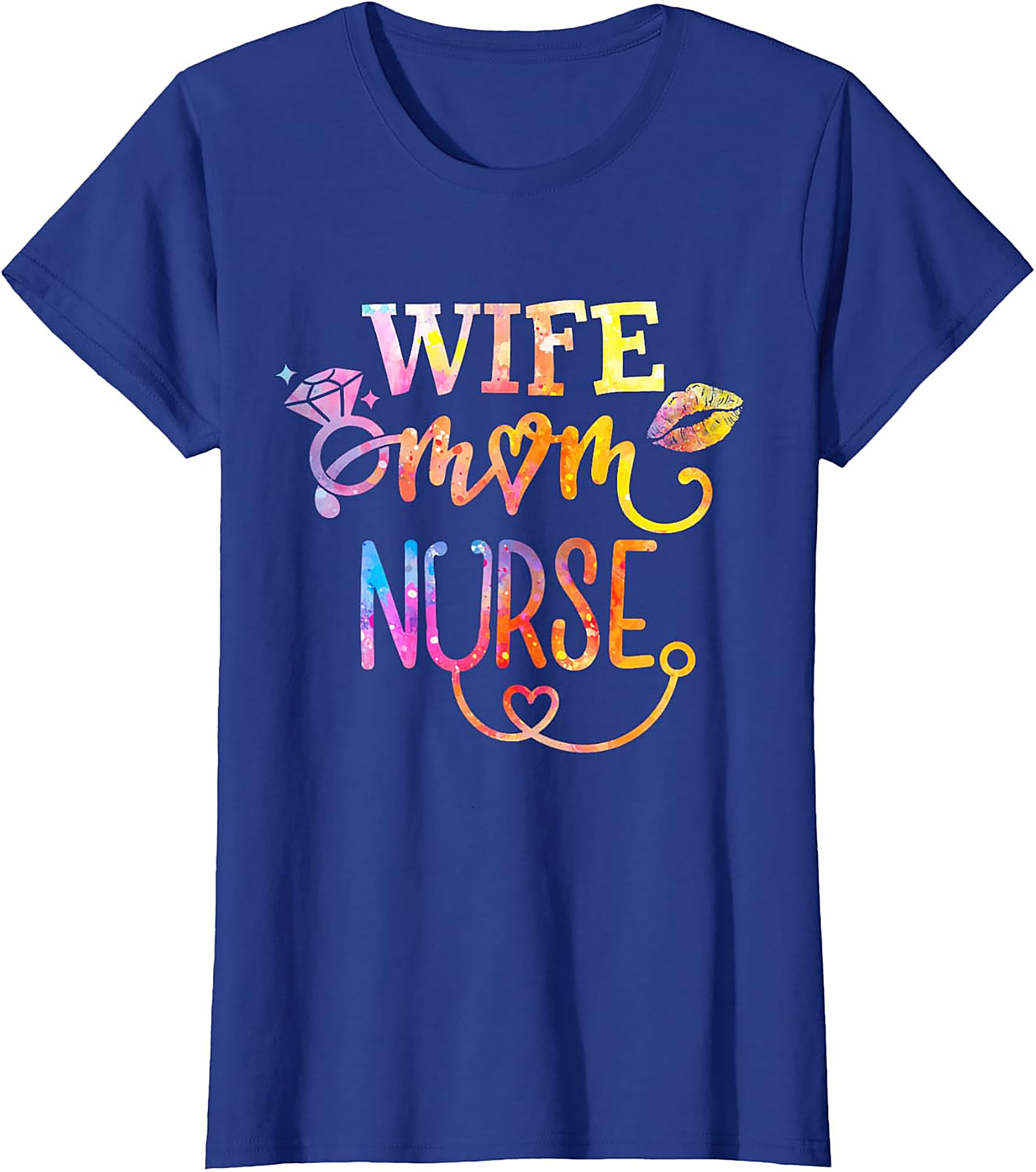 Wife Mom Nurse T-Shirt | Colorful Graphic Tee for Her