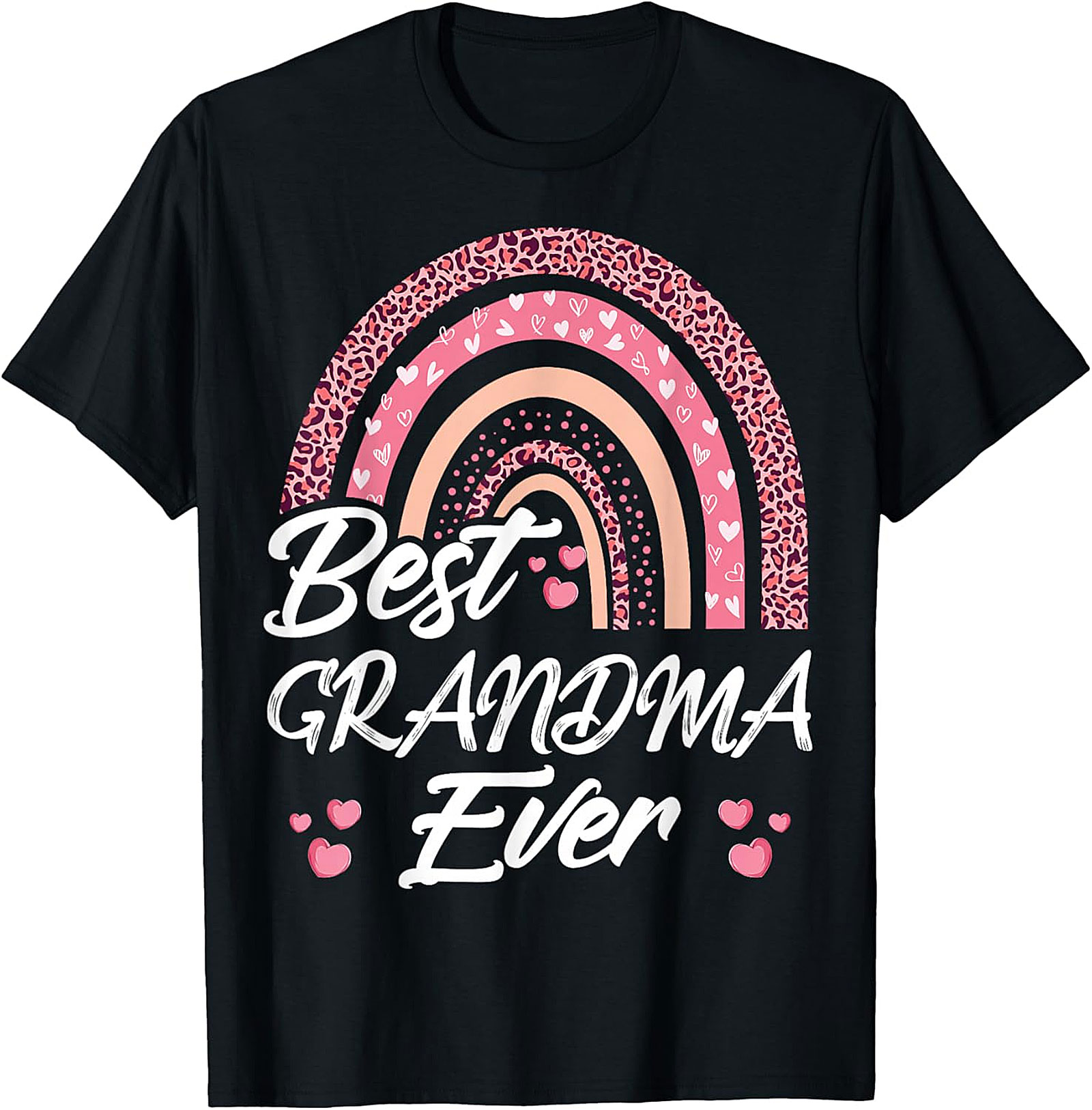 Best Grandma Ever T-shirt | Leopard Boho Rainbow Graphic Tee