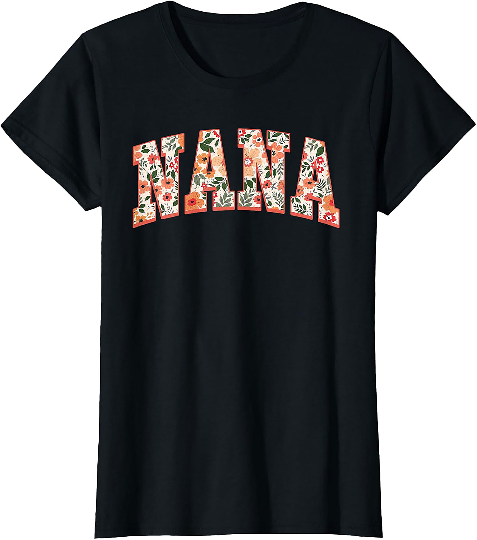  Floral Nana Graphic Tee - Vintage Flower T-Shirt for Grandma