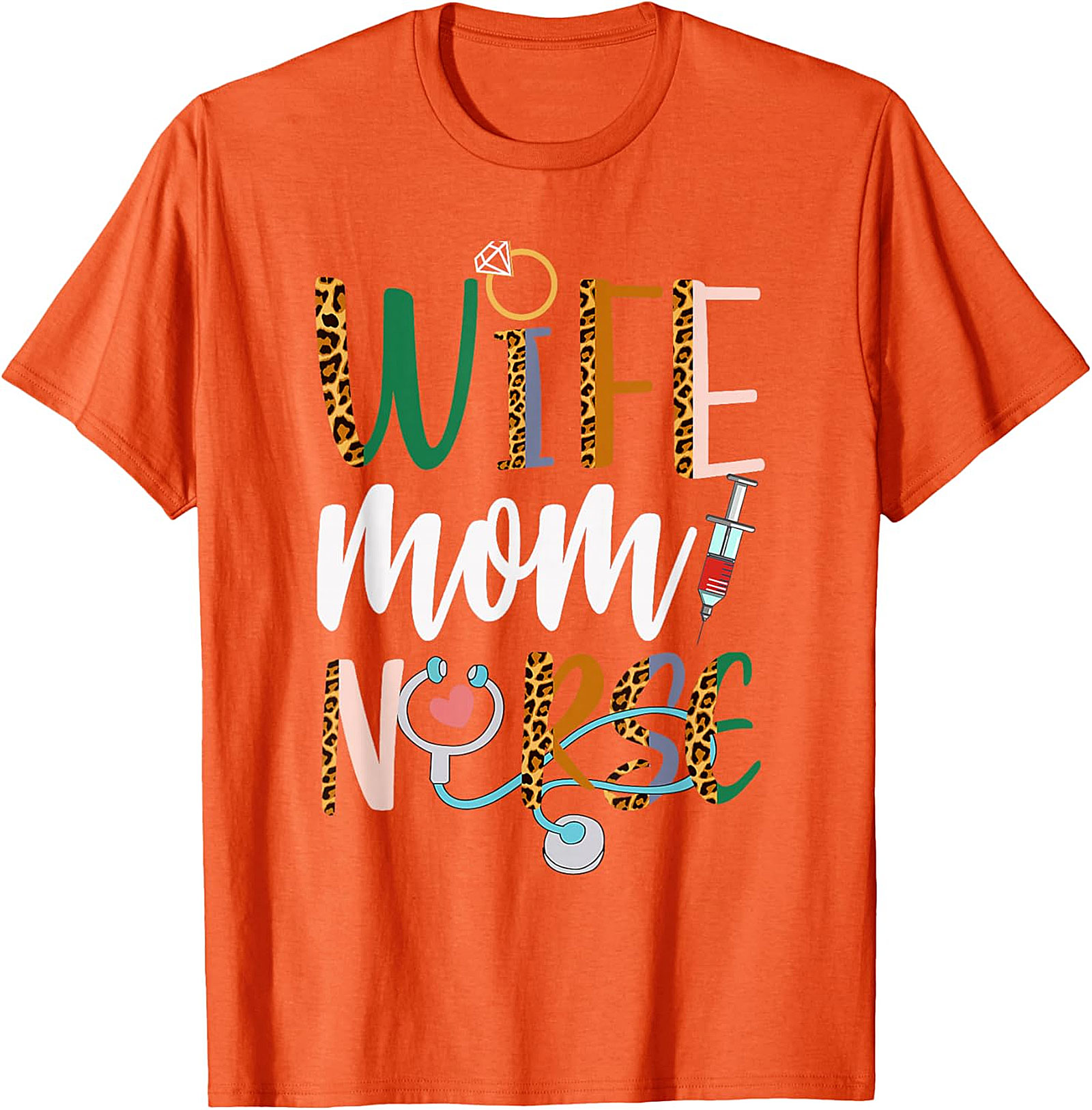 Wife Mom Nurse Leopard T-Shirt | Soft Unisex Graphic Tee