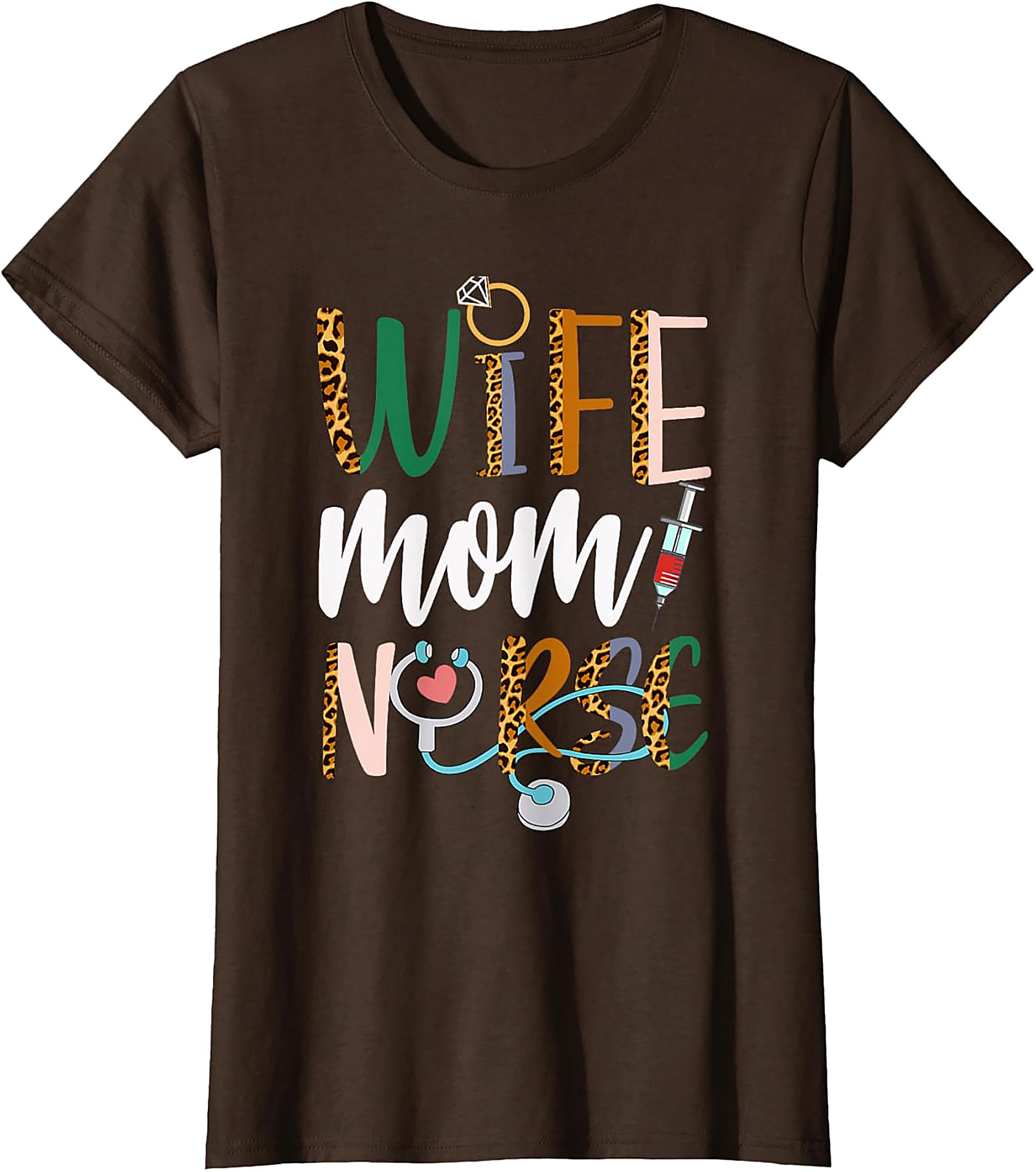 Wife Mom Nurse Leopard T-Shirt | Soft Unisex Graphic Tee