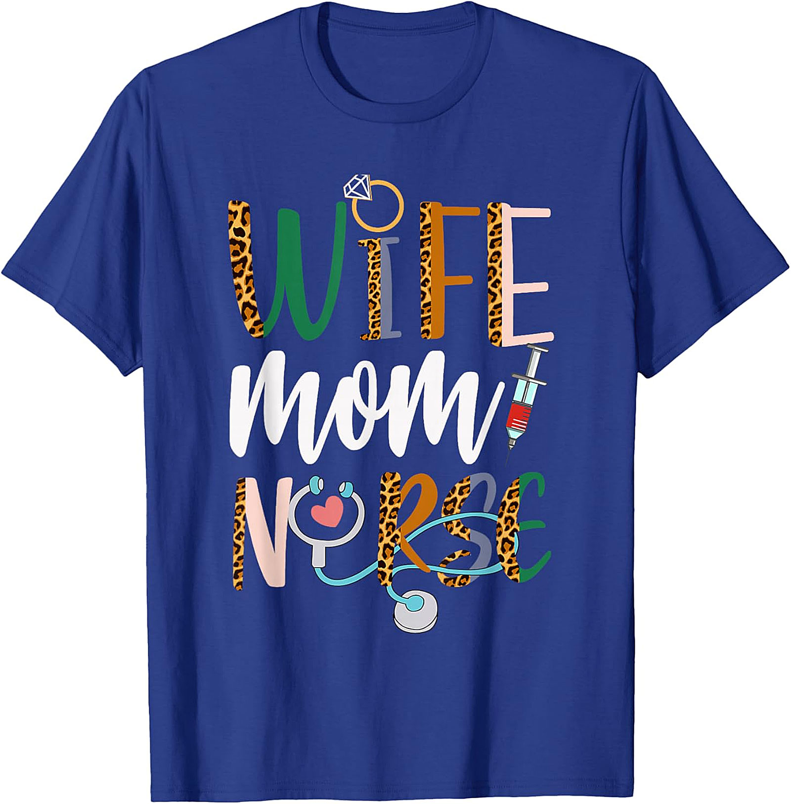 Wife Mom Nurse Leopard T-Shirt | Soft Unisex Graphic Tee