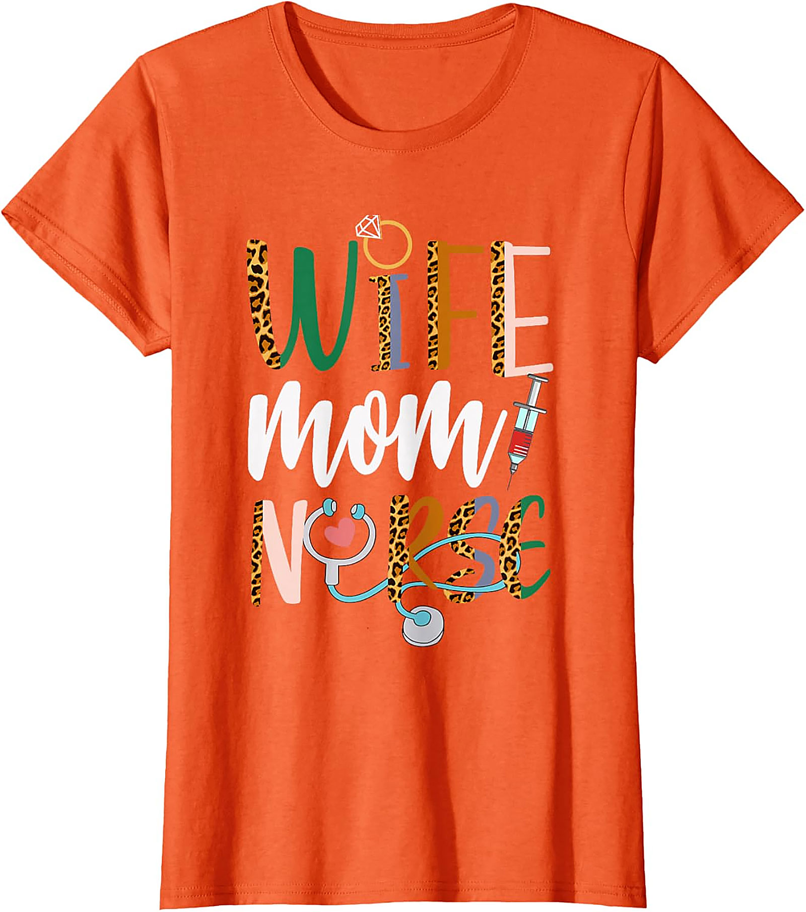 Wife Mom Nurse Leopard T-Shirt | Soft Unisex Graphic Tee