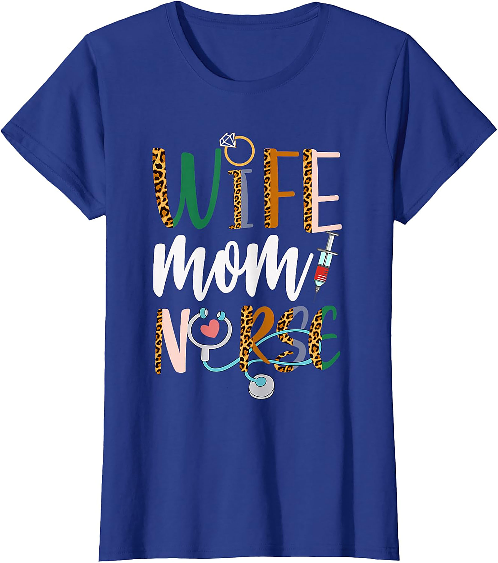 Wife Mom Nurse Leopard T-Shirt | Soft Unisex Graphic Tee