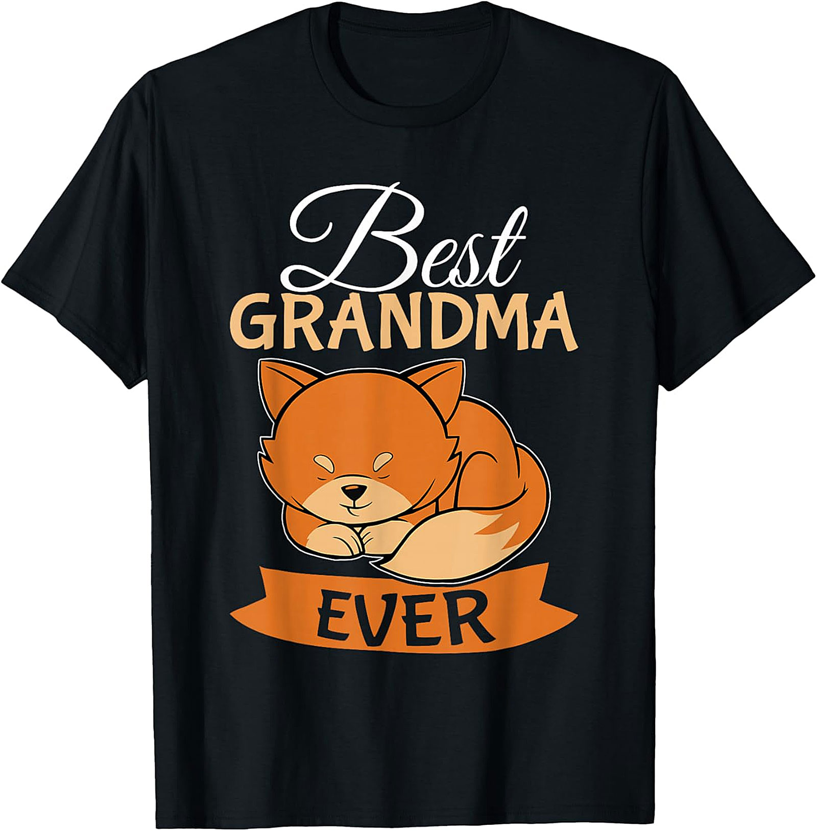 Best Grandma Ever Sleeping Fox Graphic Tee