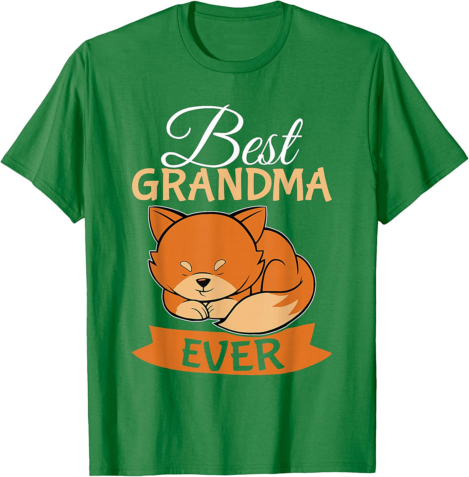 Best Grandma Ever Sleeping Fox Graphic Tee