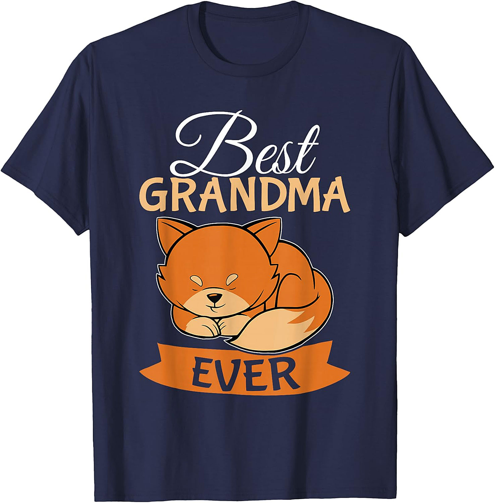 Best Grandma Ever Sleeping Fox Graphic Tee