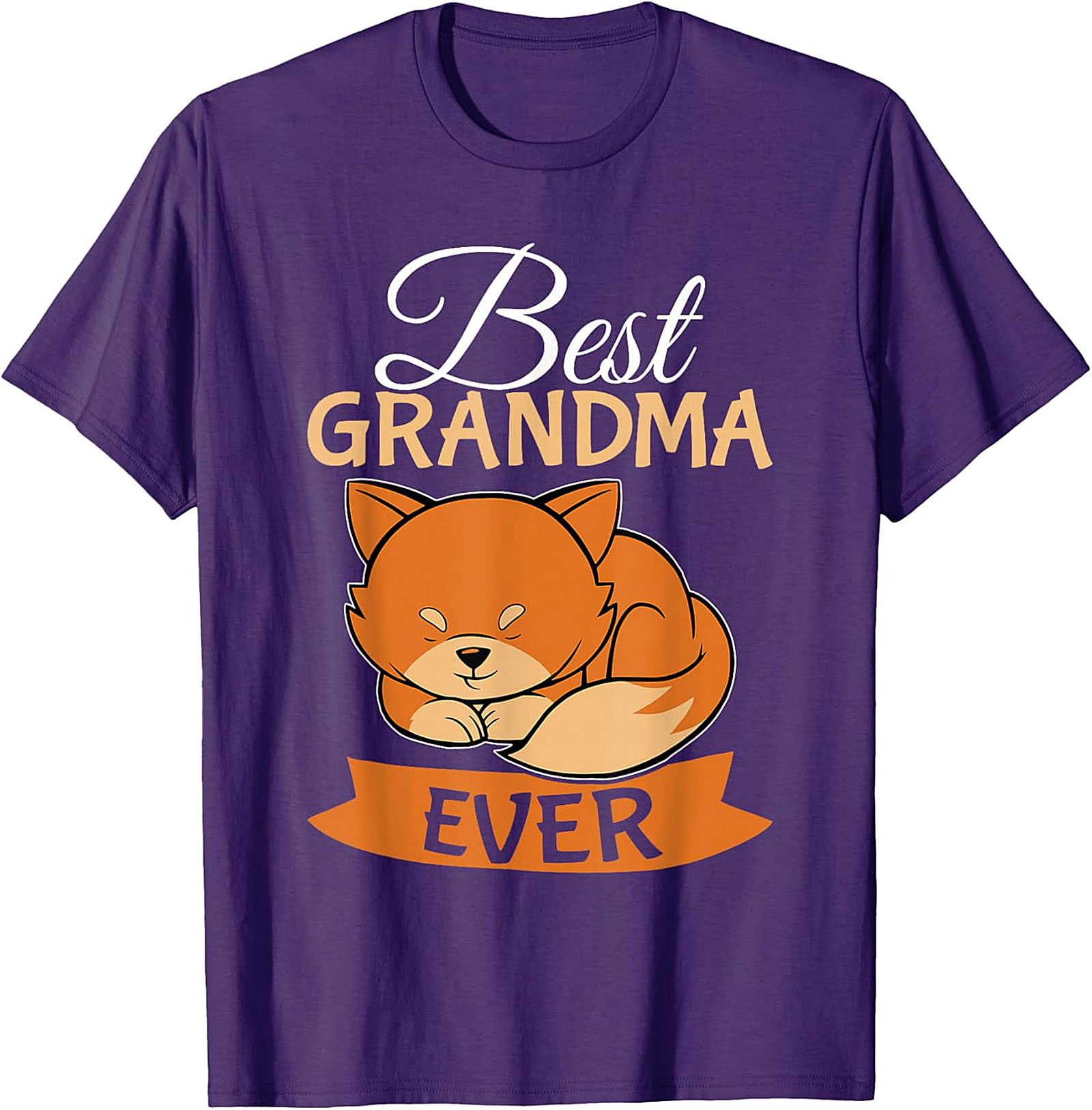 Best Grandma Ever Sleeping Fox Graphic Tee