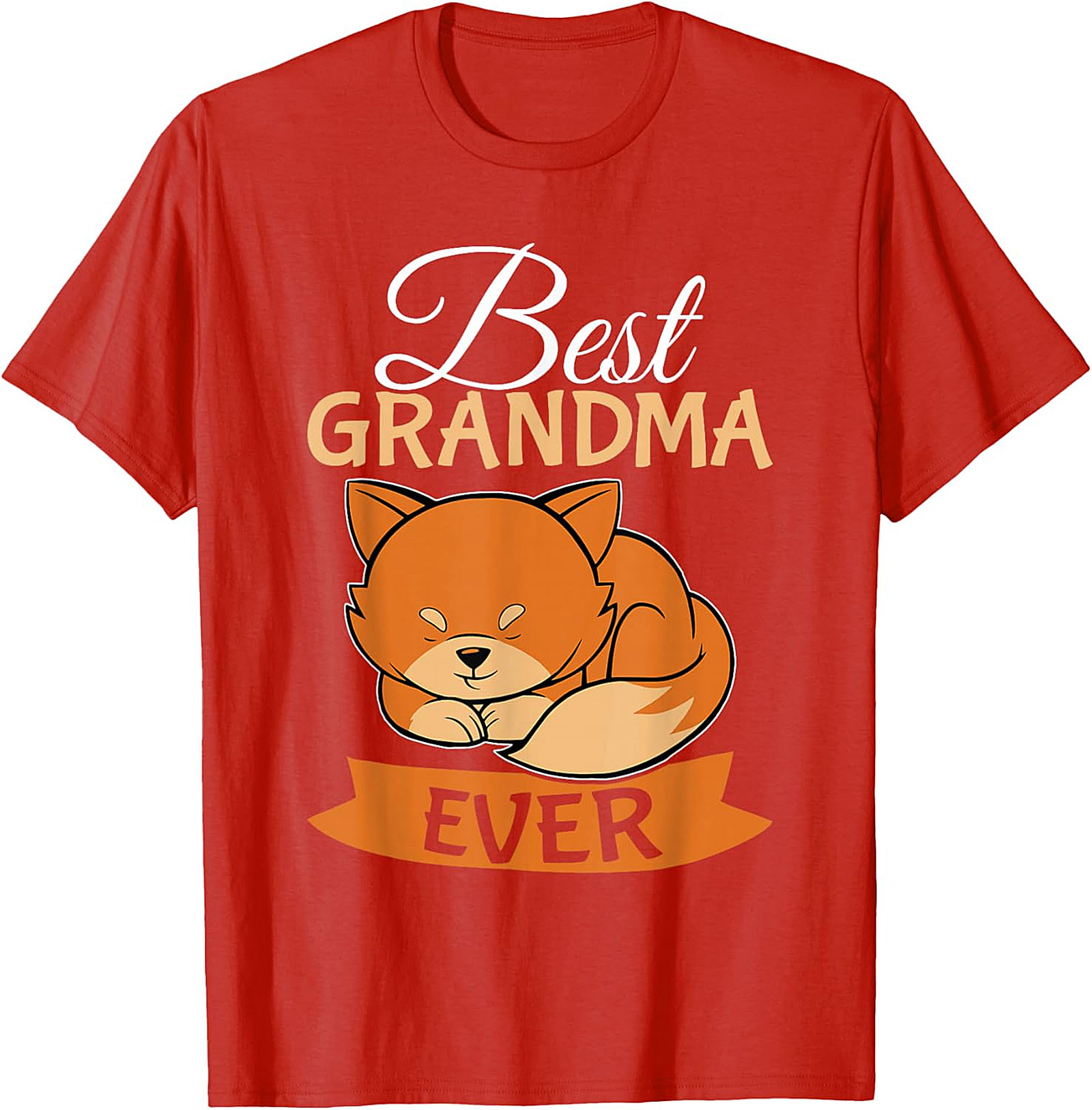 Best Grandma Ever Sleeping Fox Graphic Tee
