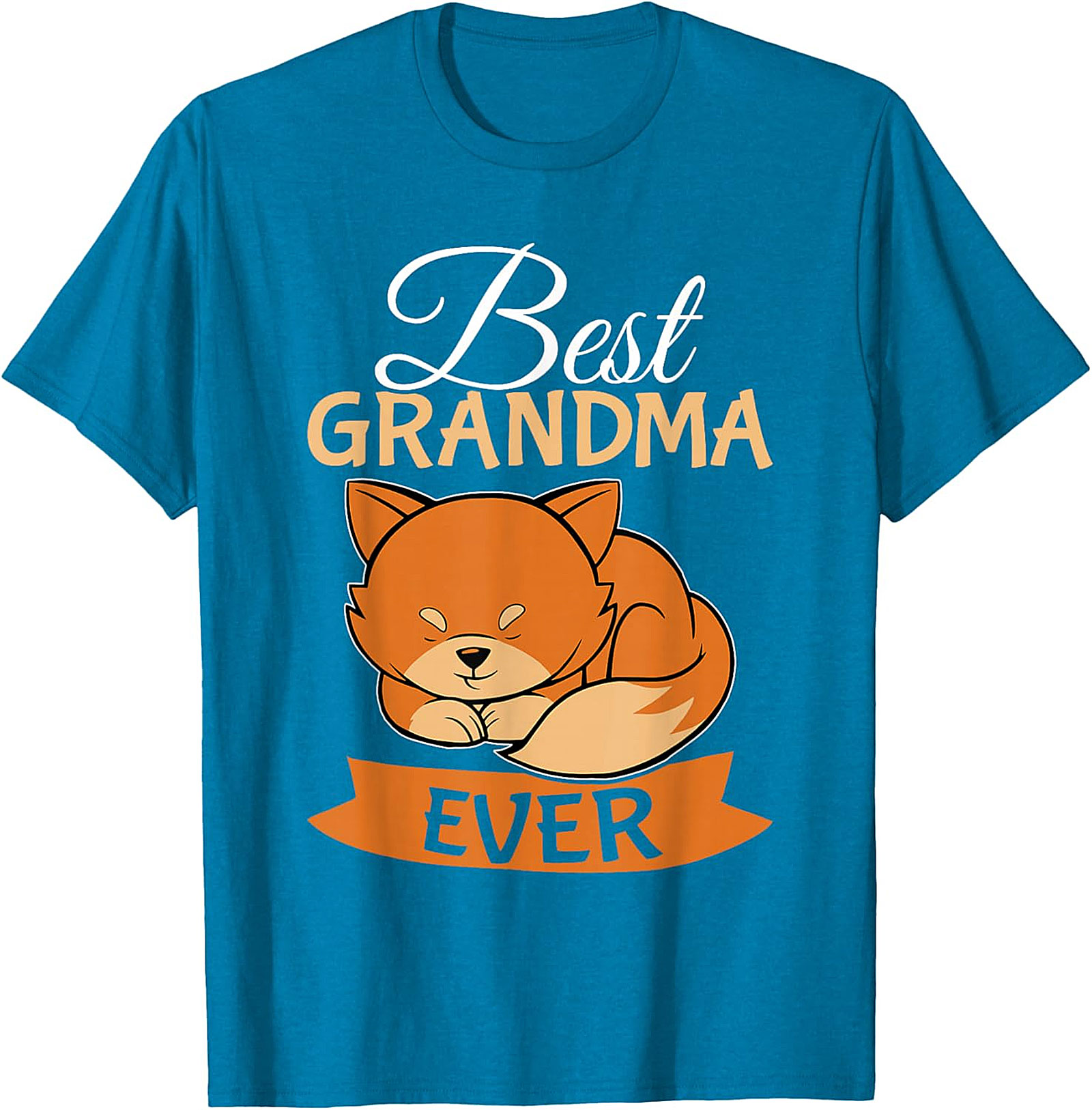 Best Grandma Ever Sleeping Fox Graphic Tee