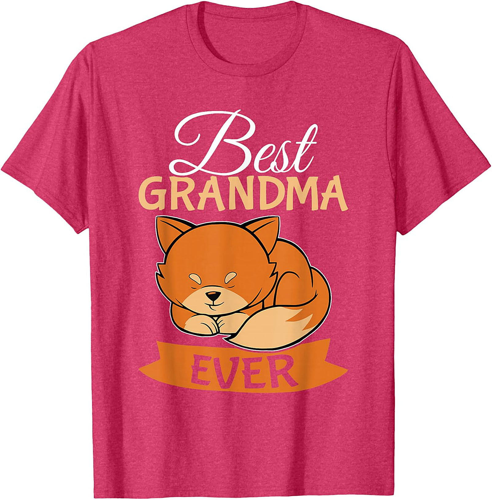 Best Grandma Ever Sleeping Fox Graphic Tee